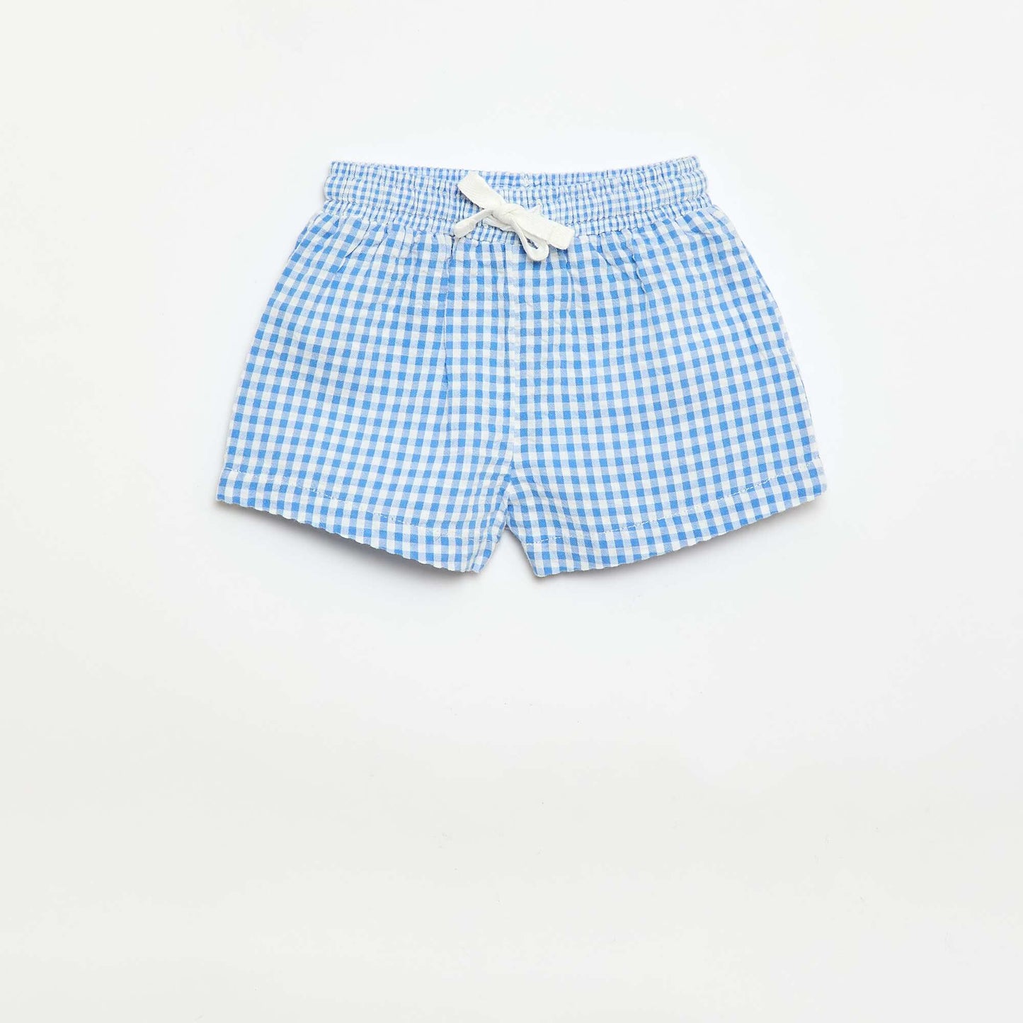Gingham Seersucker Shorts BLUE