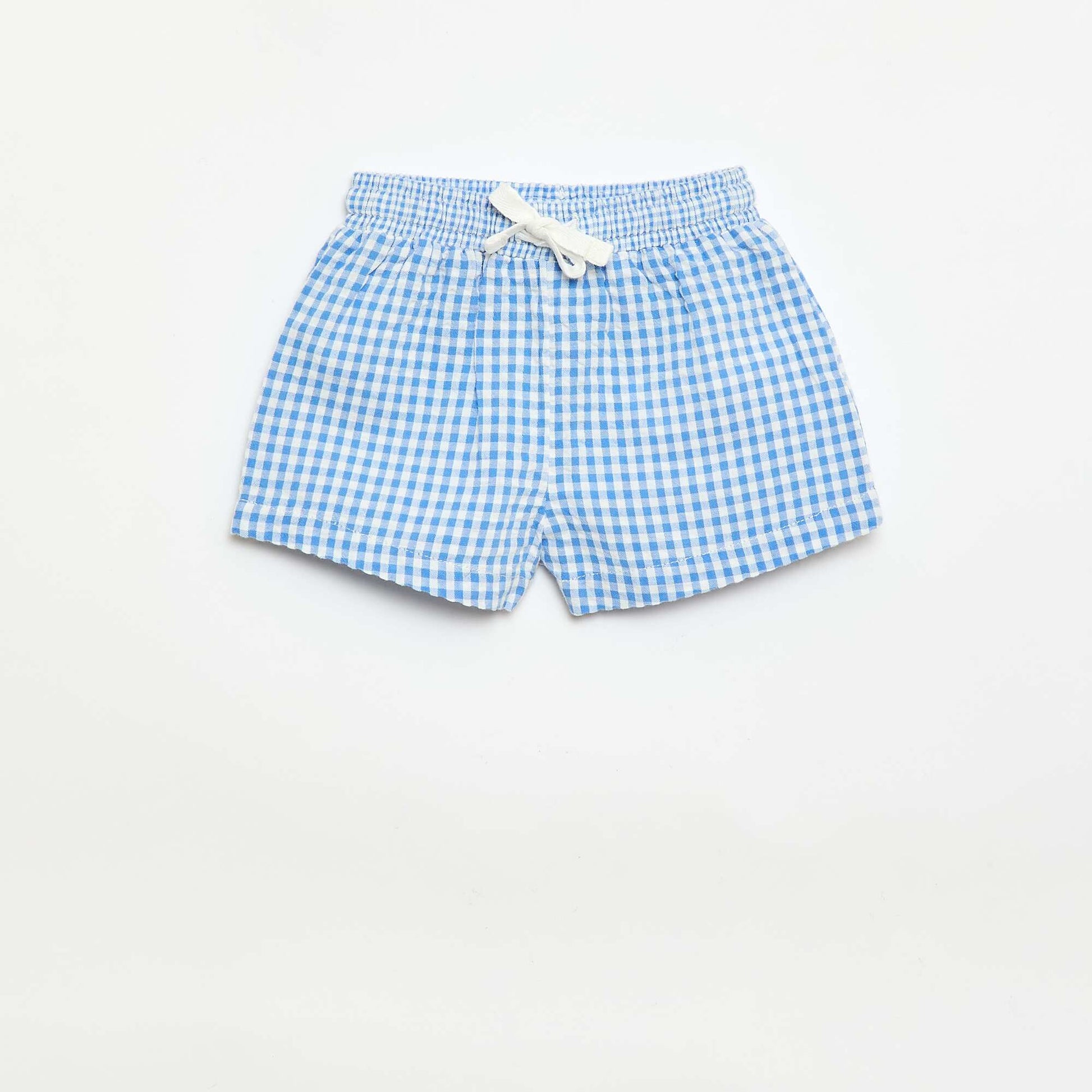 Gingham Seersucker Shorts BLUE