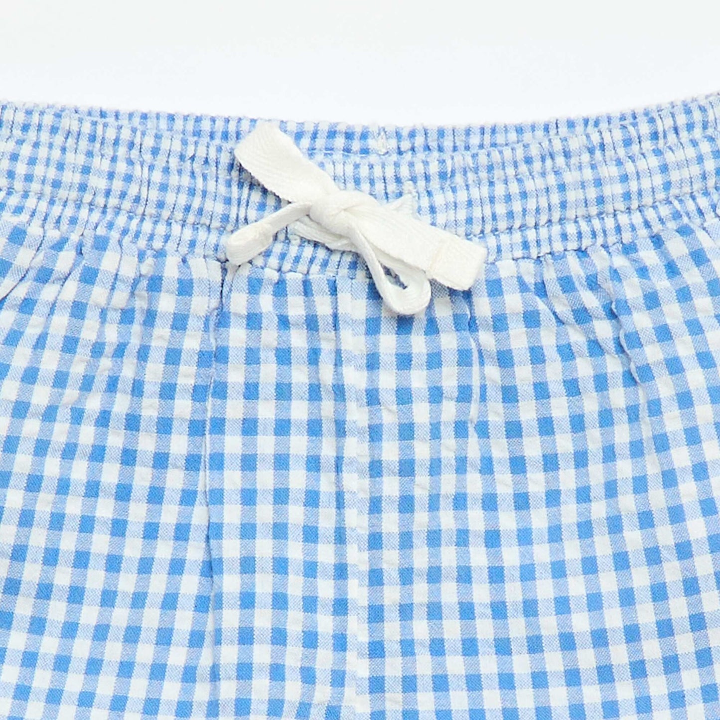 Gingham Seersucker Shorts BLUE