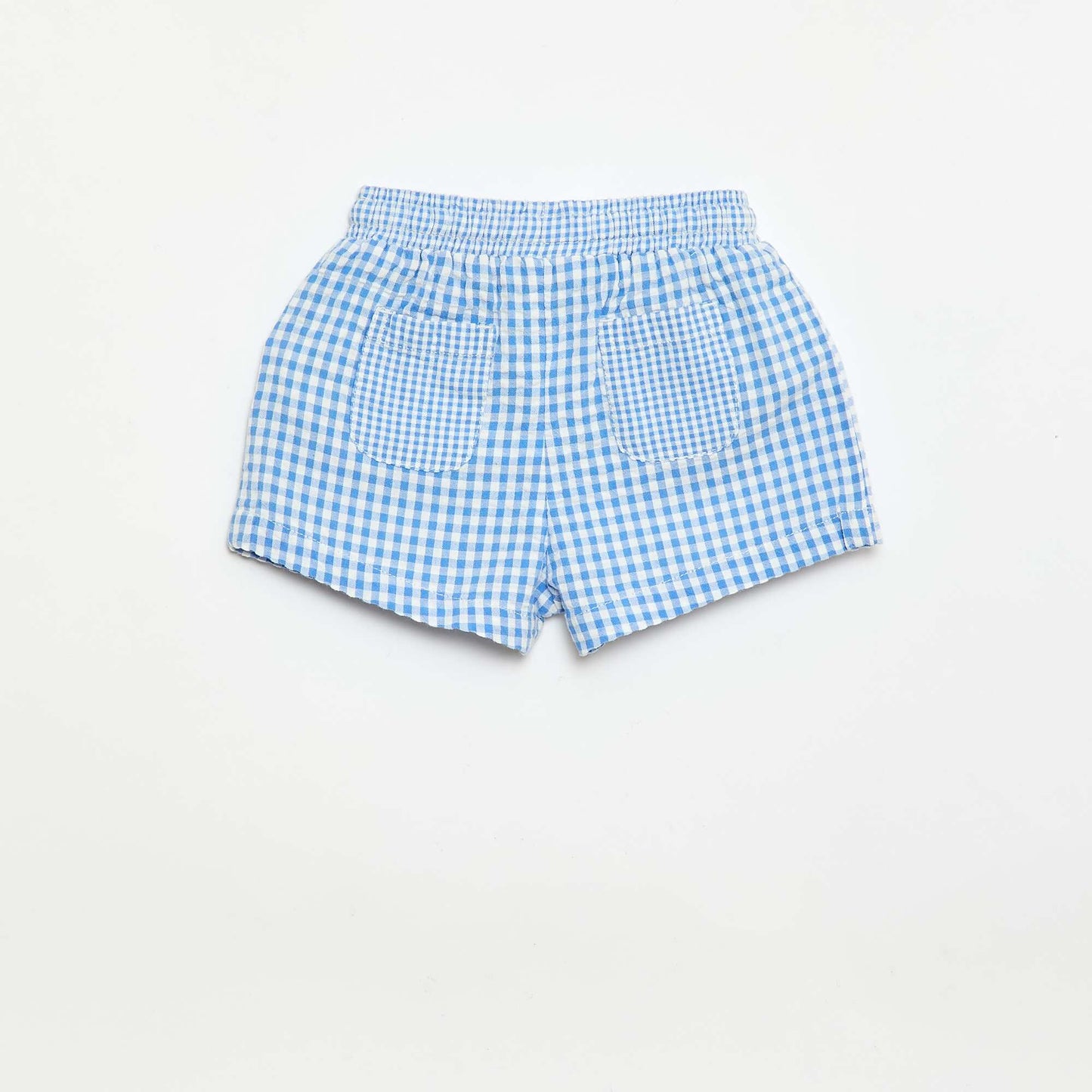 Gingham Seersucker Shorts BLUE