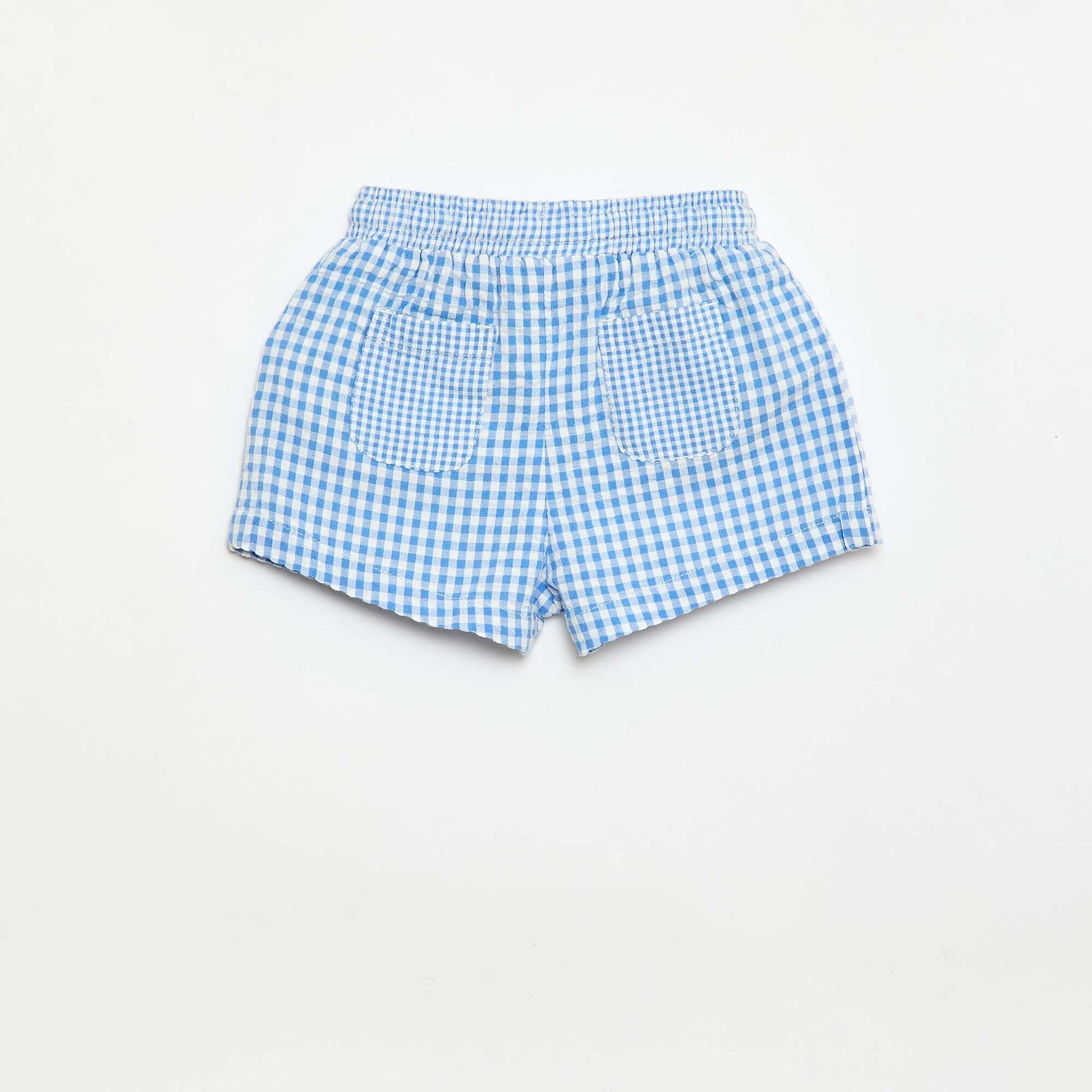 Gingham Seersucker Shorts BLUE