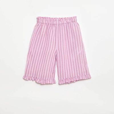 Ruffled Hem Trousers PURPLE