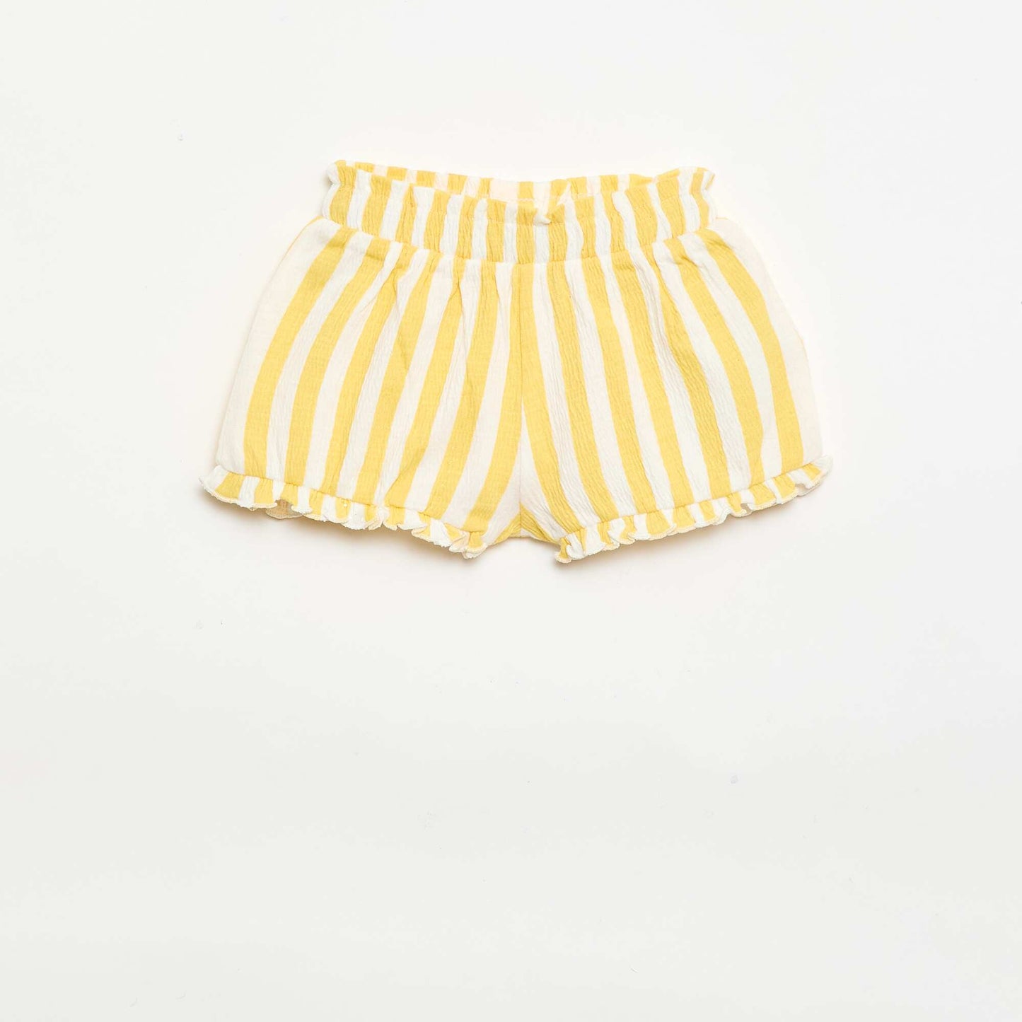 ორნამენტებიანი შორტი აბურდული დაბოლოების ყვითელი