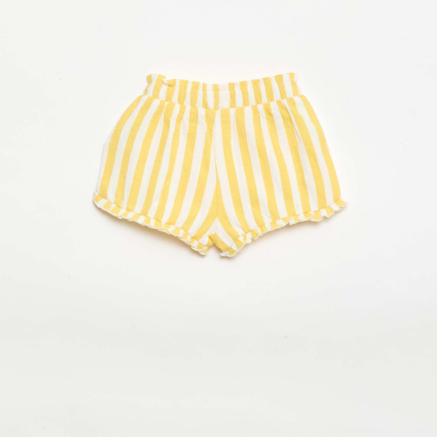ორნამენტებიანი შორტი აბურდული დაბოლოების ყვითელი