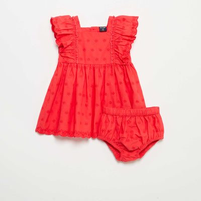 2-piece set - sleeveless dress + bloomers RED