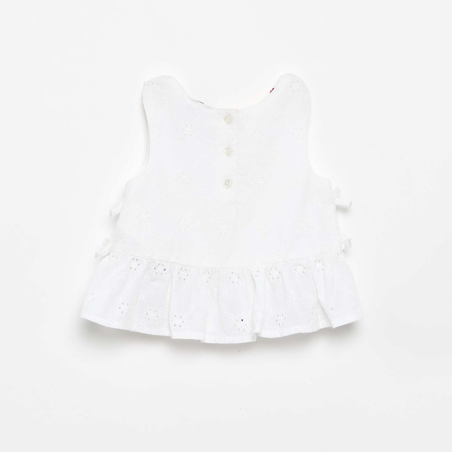 Sleeveless Blouse with Embroidery BEIGE
