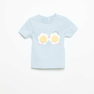 Printed Short-Sleeved T-shirt BLUE