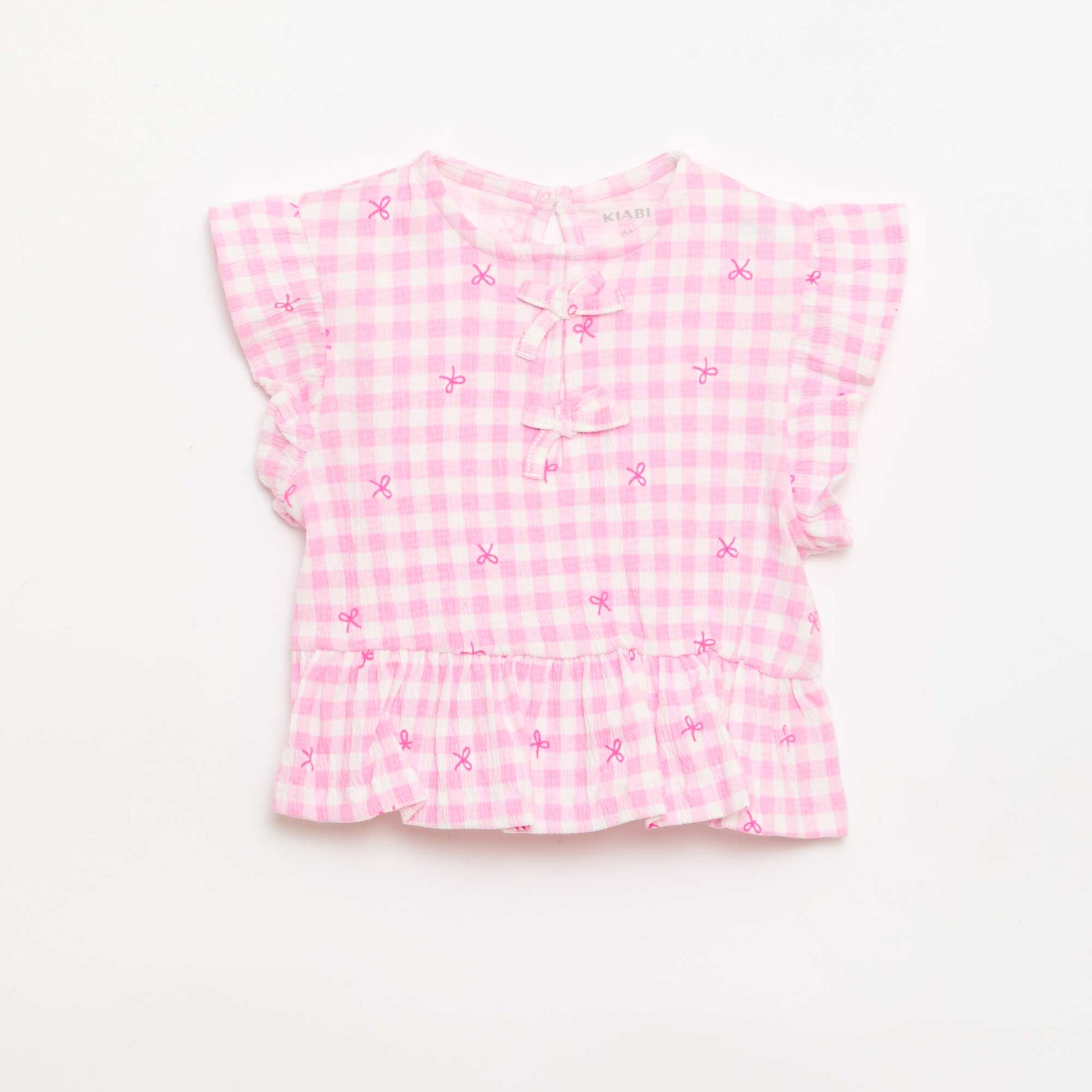 Printed T-shirt with Ruffles PINK