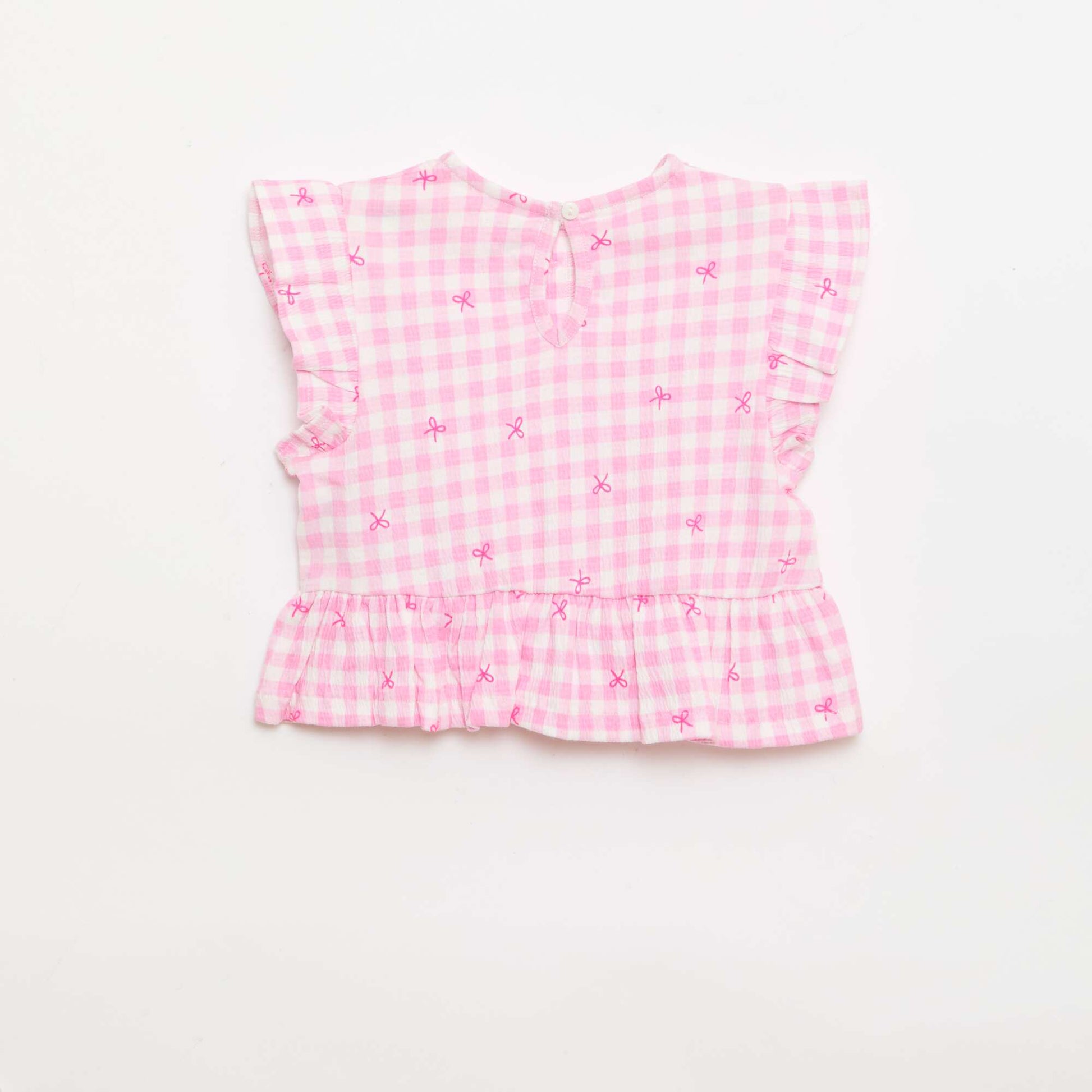 Printed T-shirt with Ruffles PINK