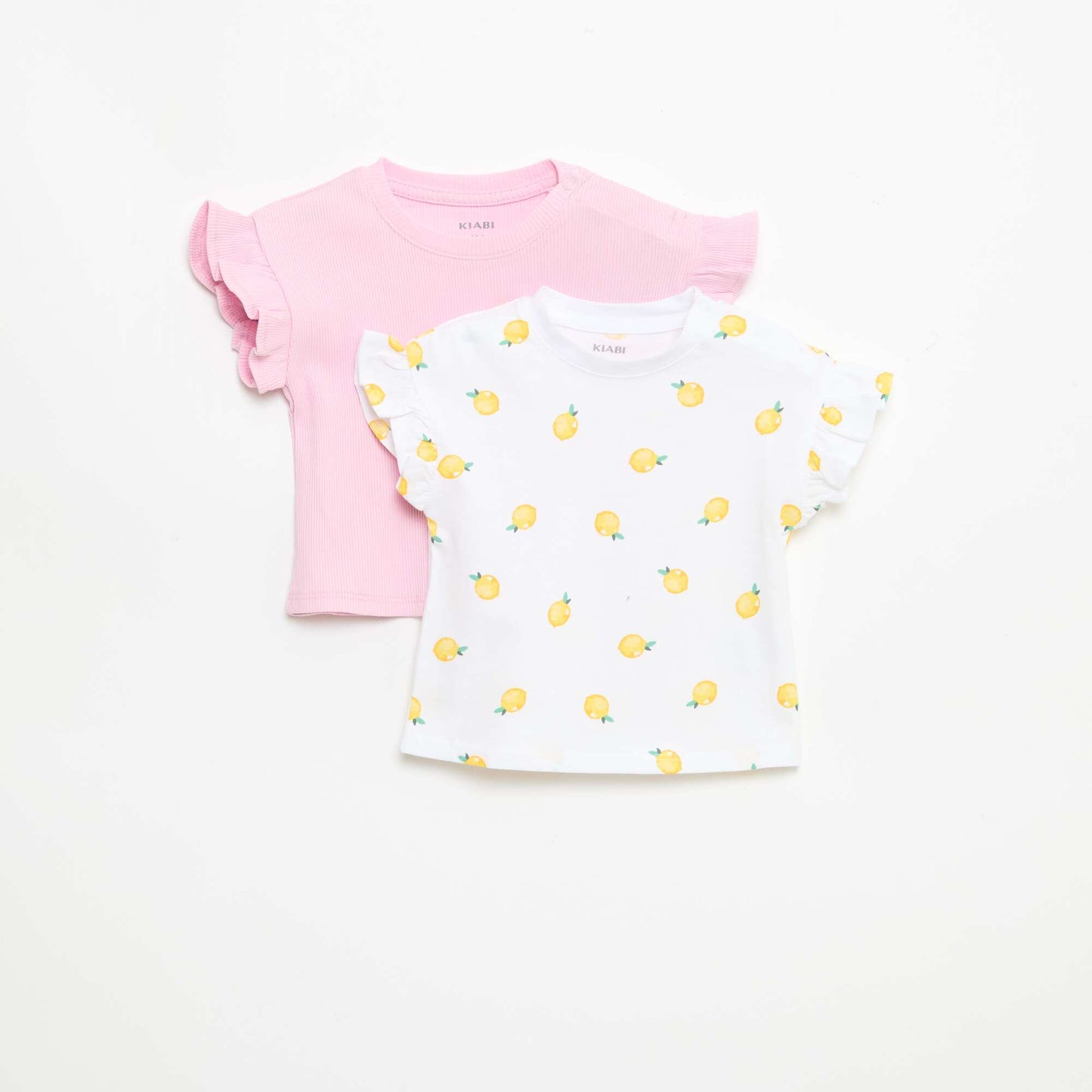 2 ცალიანი მოკლემკლავიანი ბამბის ჯერსის მაისურები თეთრი