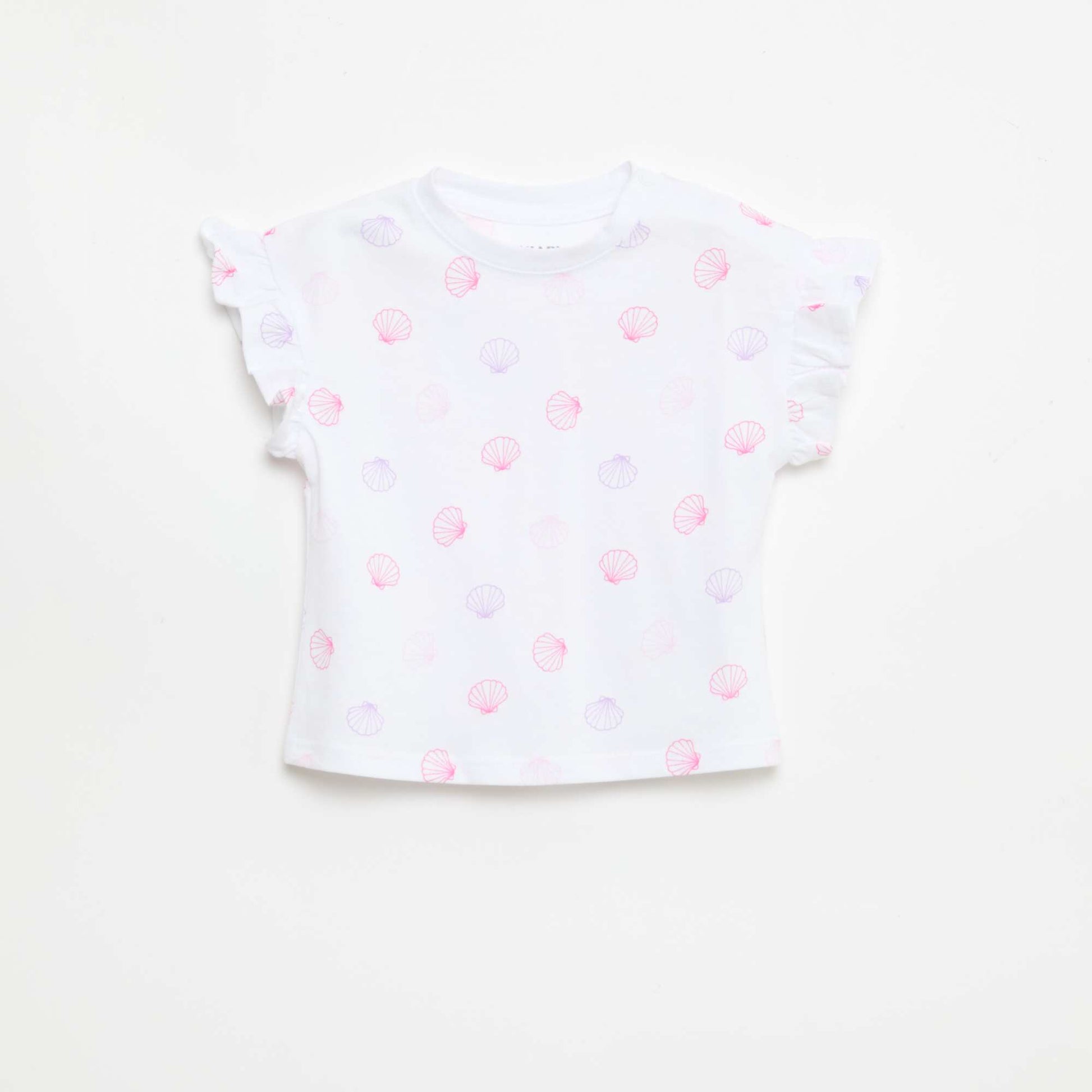 2 ცალიანი მოკლემკლავიანი ბამბის ჯერსის მაისურები თეთრი