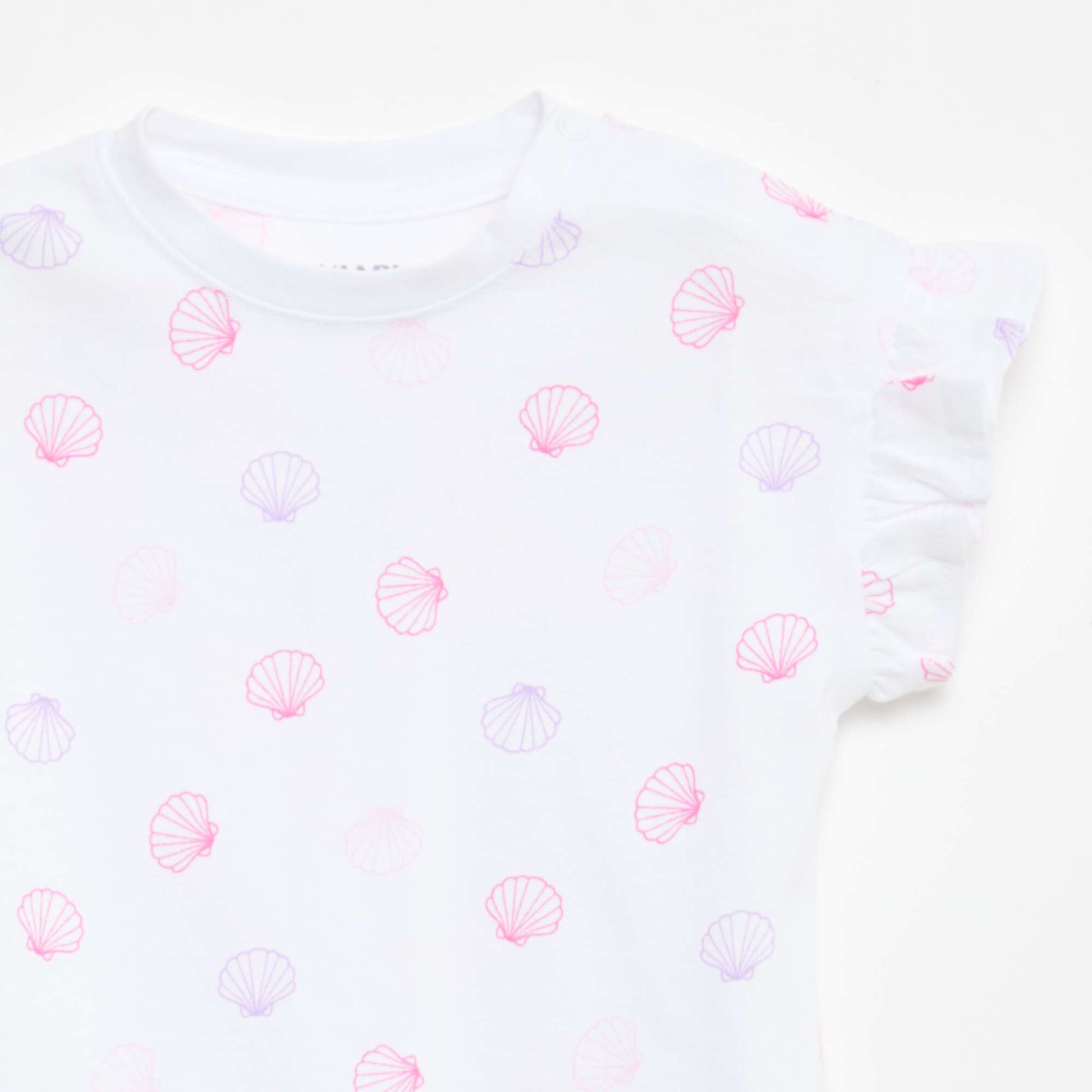 2 ცალიანი მოკლემკლავიანი ბამბის ჯერსის მაისურები თეთრი