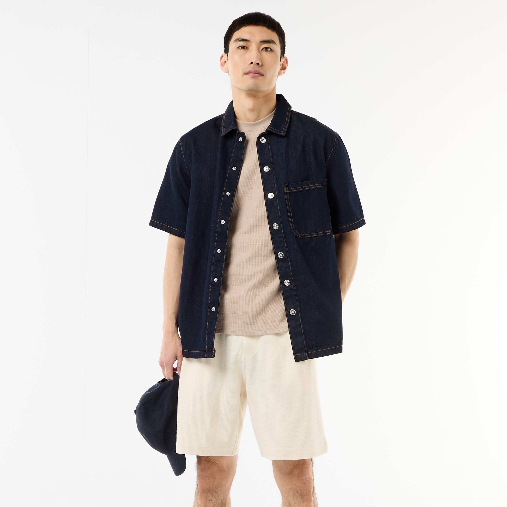 Lightweight French Terry Bermuda Shorts WHITE