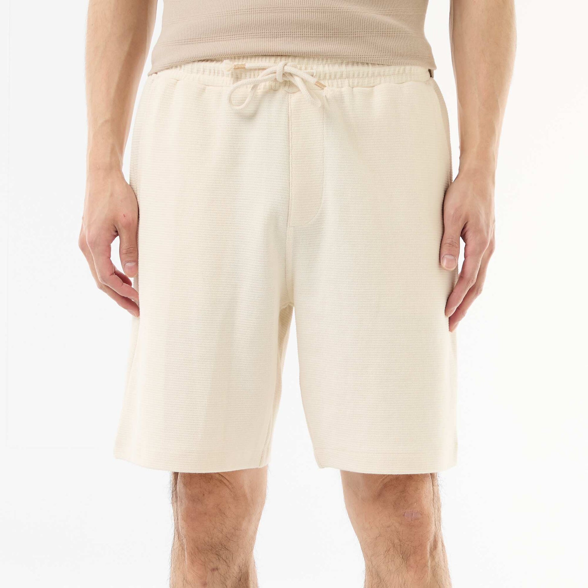 Lightweight French Terry Bermuda Shorts WHITE