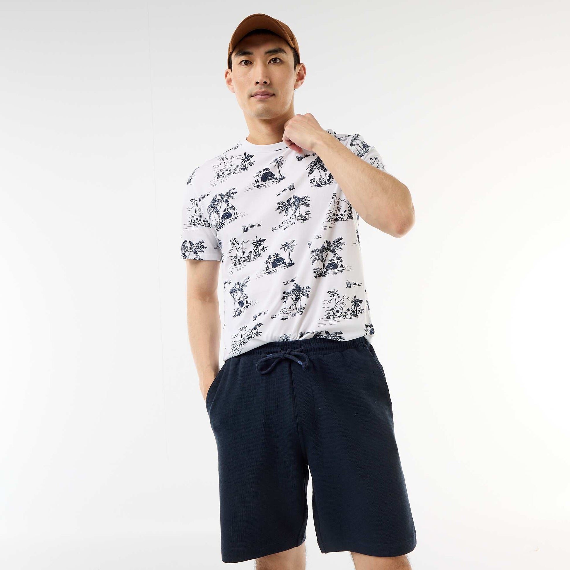 Lightweight French Terry Bermuda Shorts BLUE