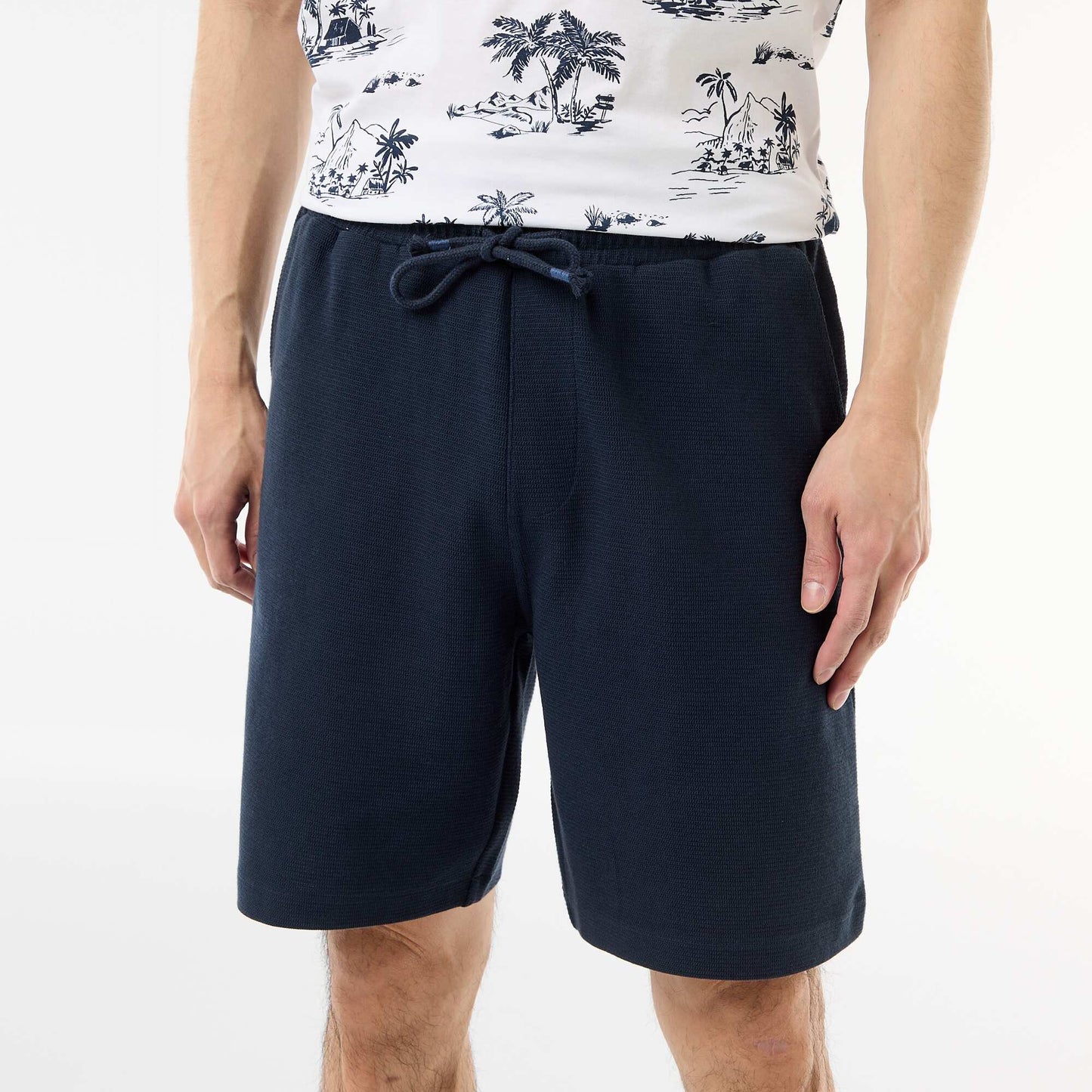 Lightweight French Terry Bermuda Shorts BLUE