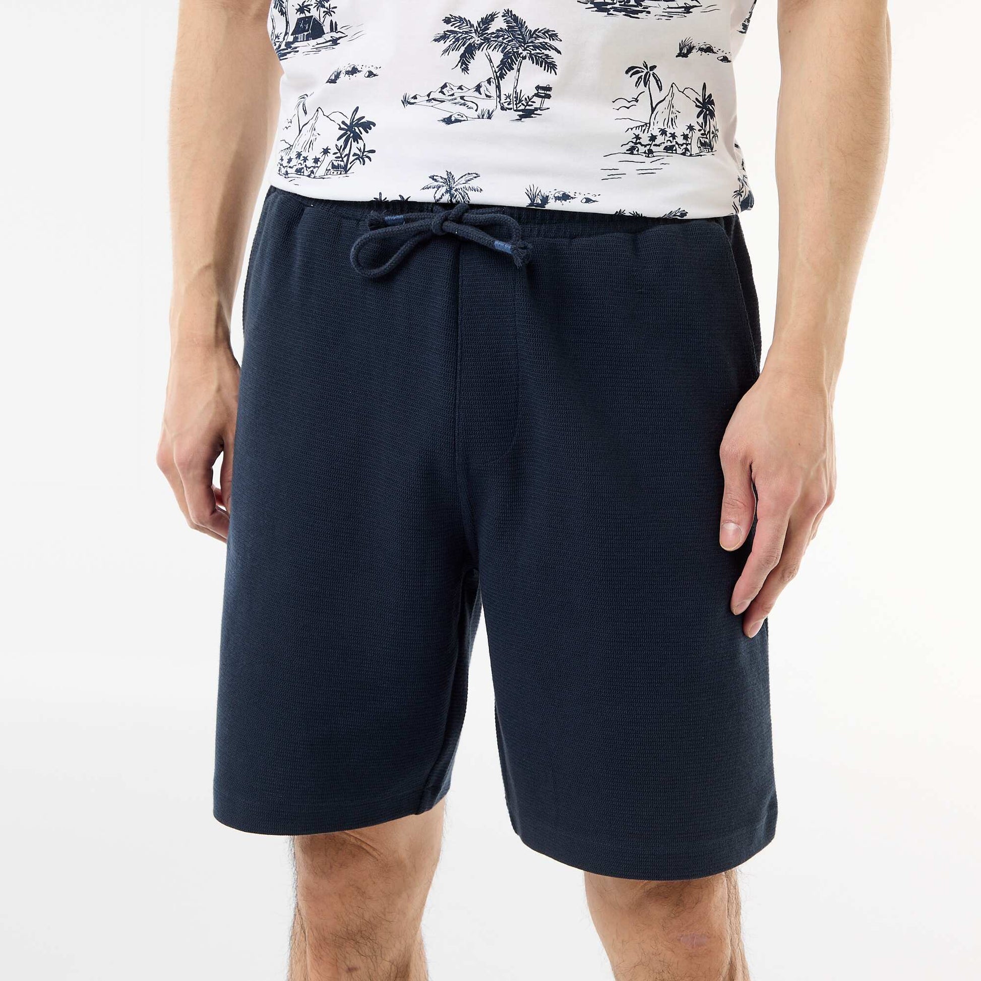 Lightweight French Terry Bermuda Shorts BLUE