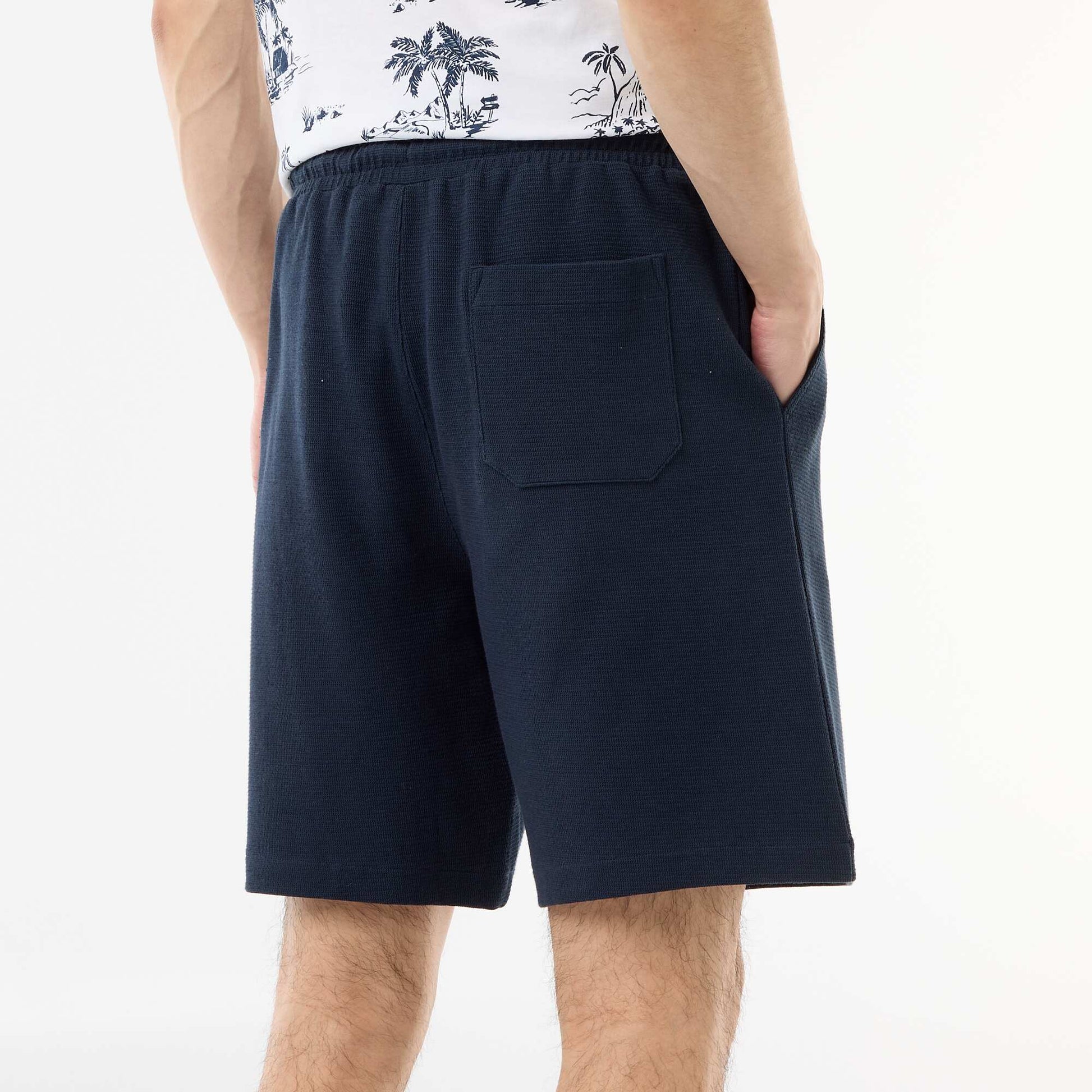 Lightweight French Terry Bermuda Shorts BLUE