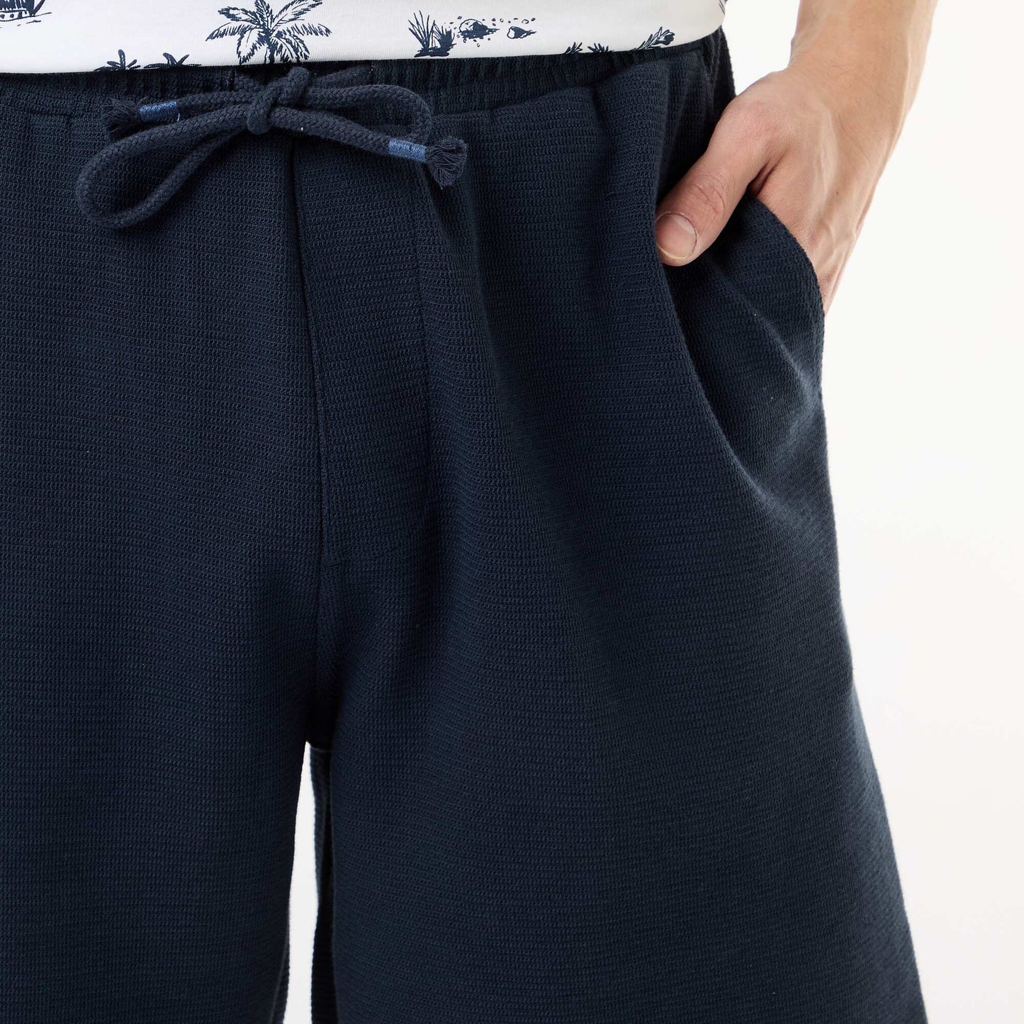 Lightweight French Terry Bermuda Shorts BLUE