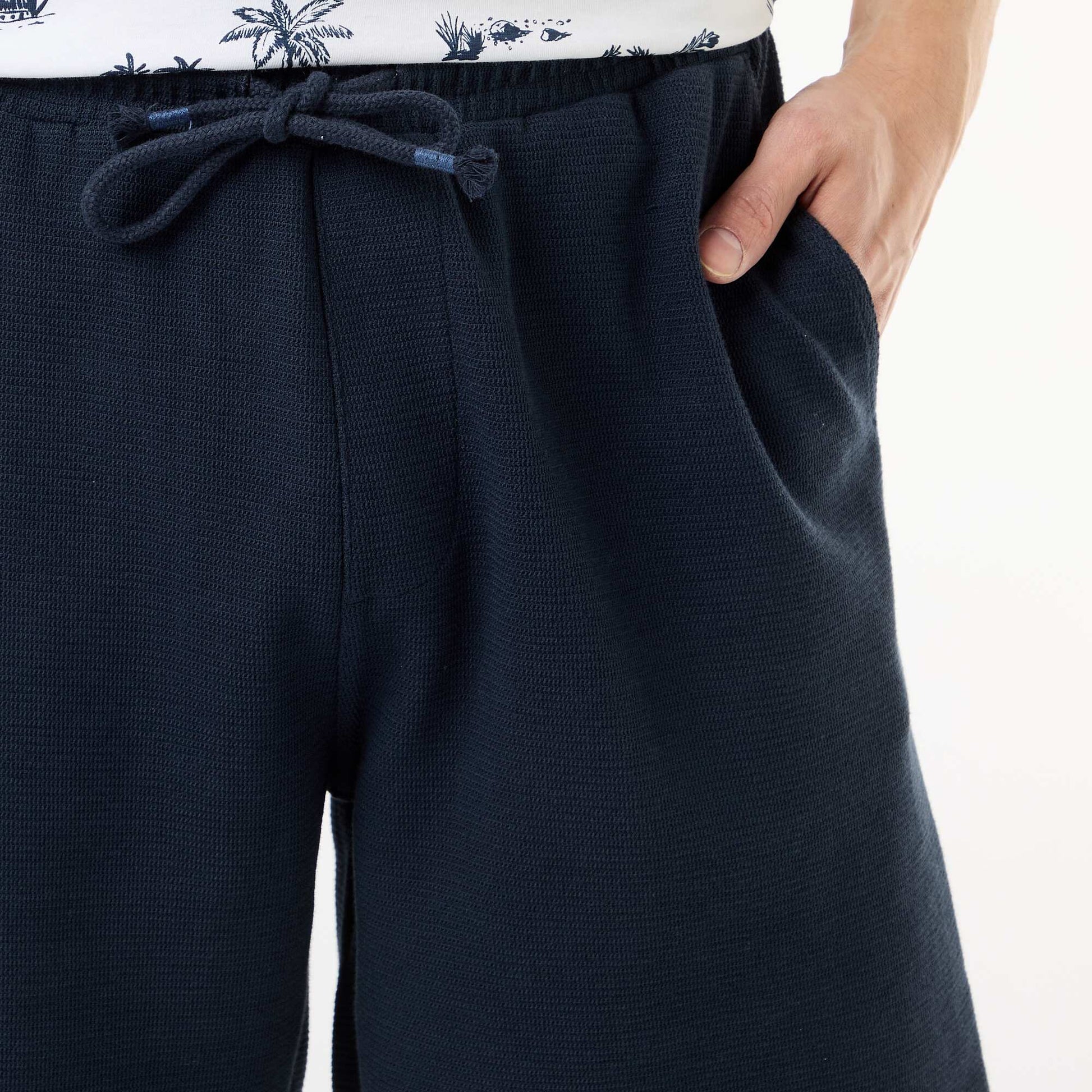 Lightweight French Terry Bermuda Shorts BLUE