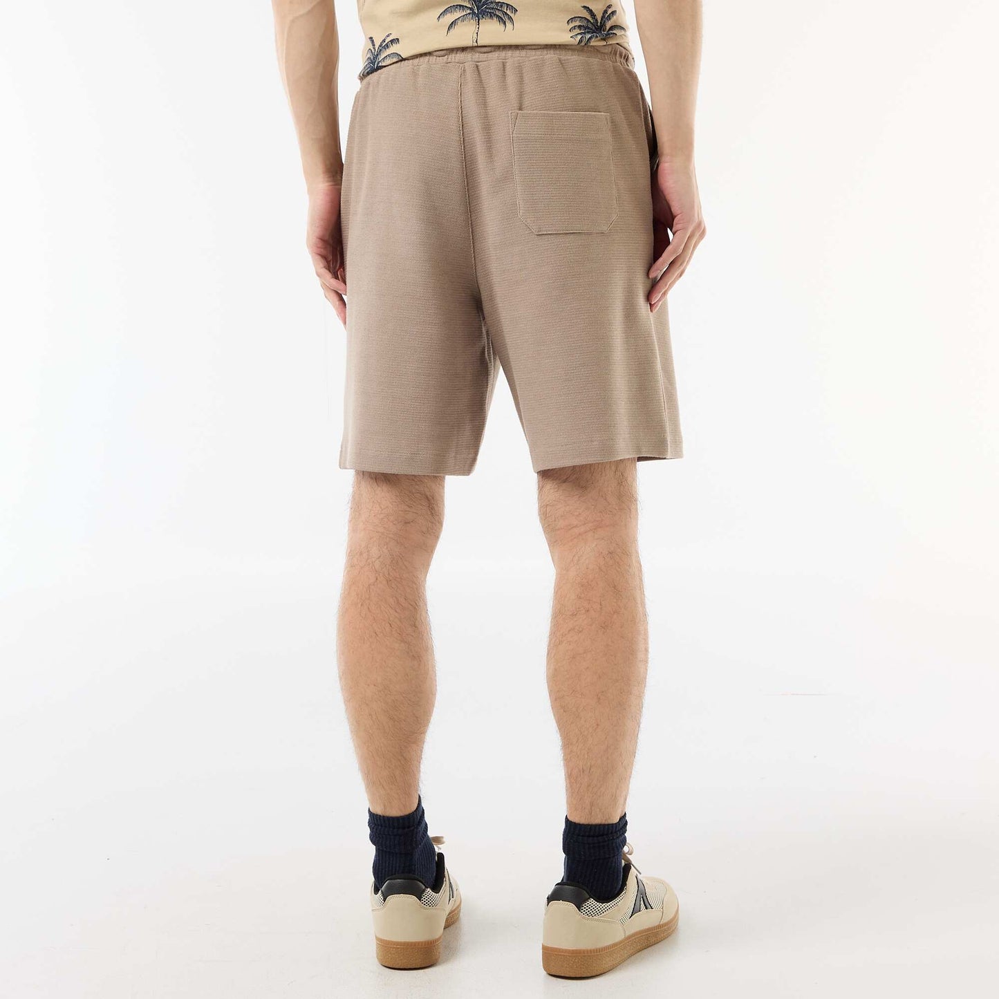 Lightweight French Terry Bermuda Shorts BEIGE
