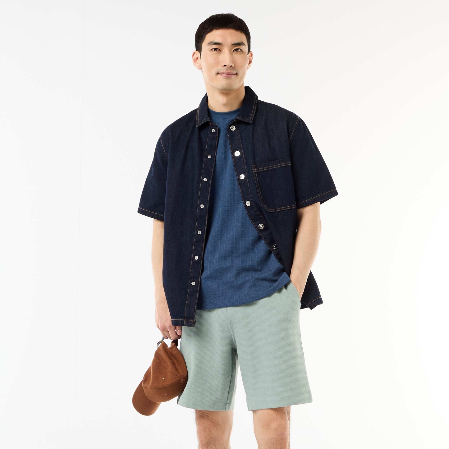 Lightweight French Terry Bermuda Shorts BLUE