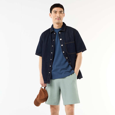 Lightweight French Terry Bermuda Shorts BLUE