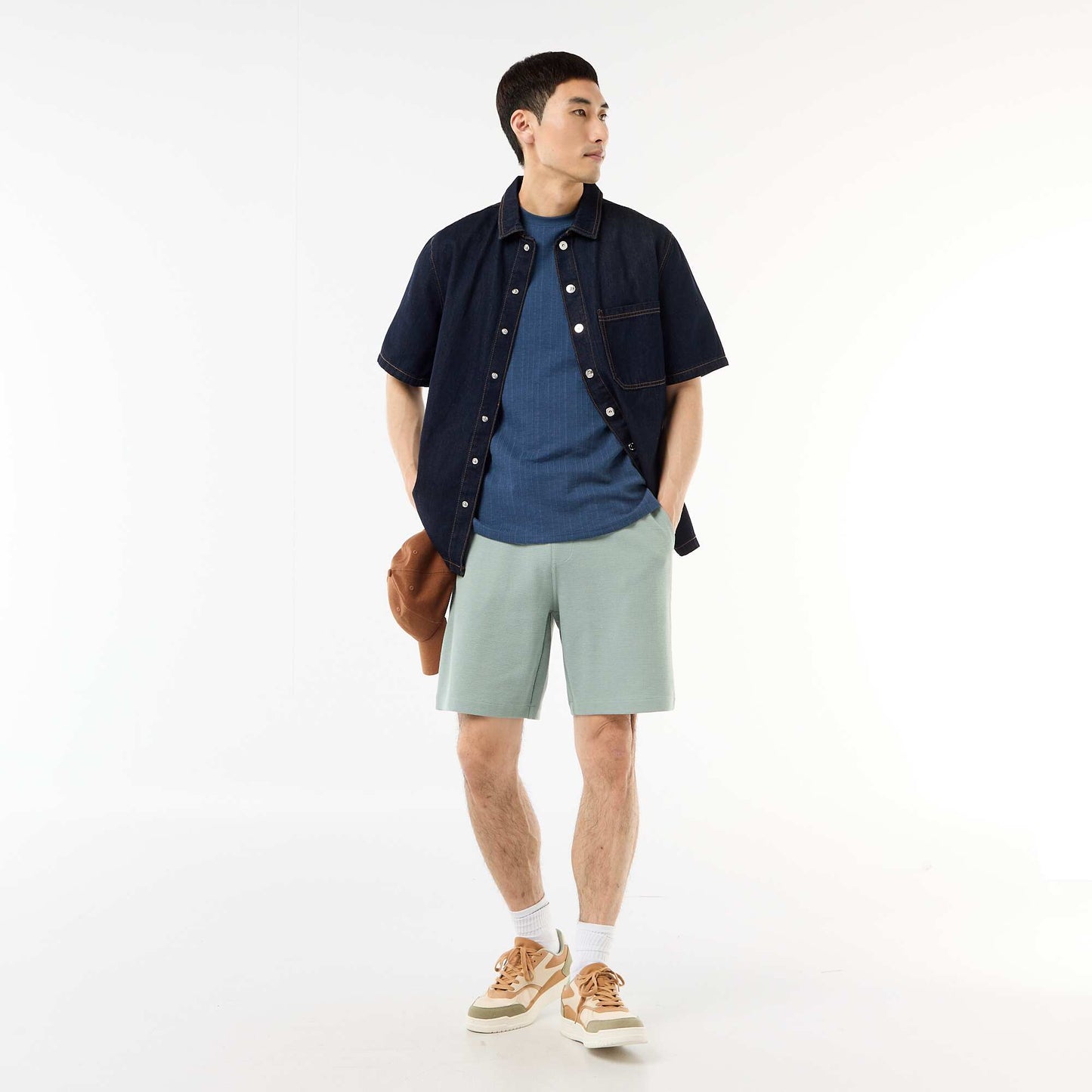 Lightweight French Terry Bermuda Shorts BLUE
