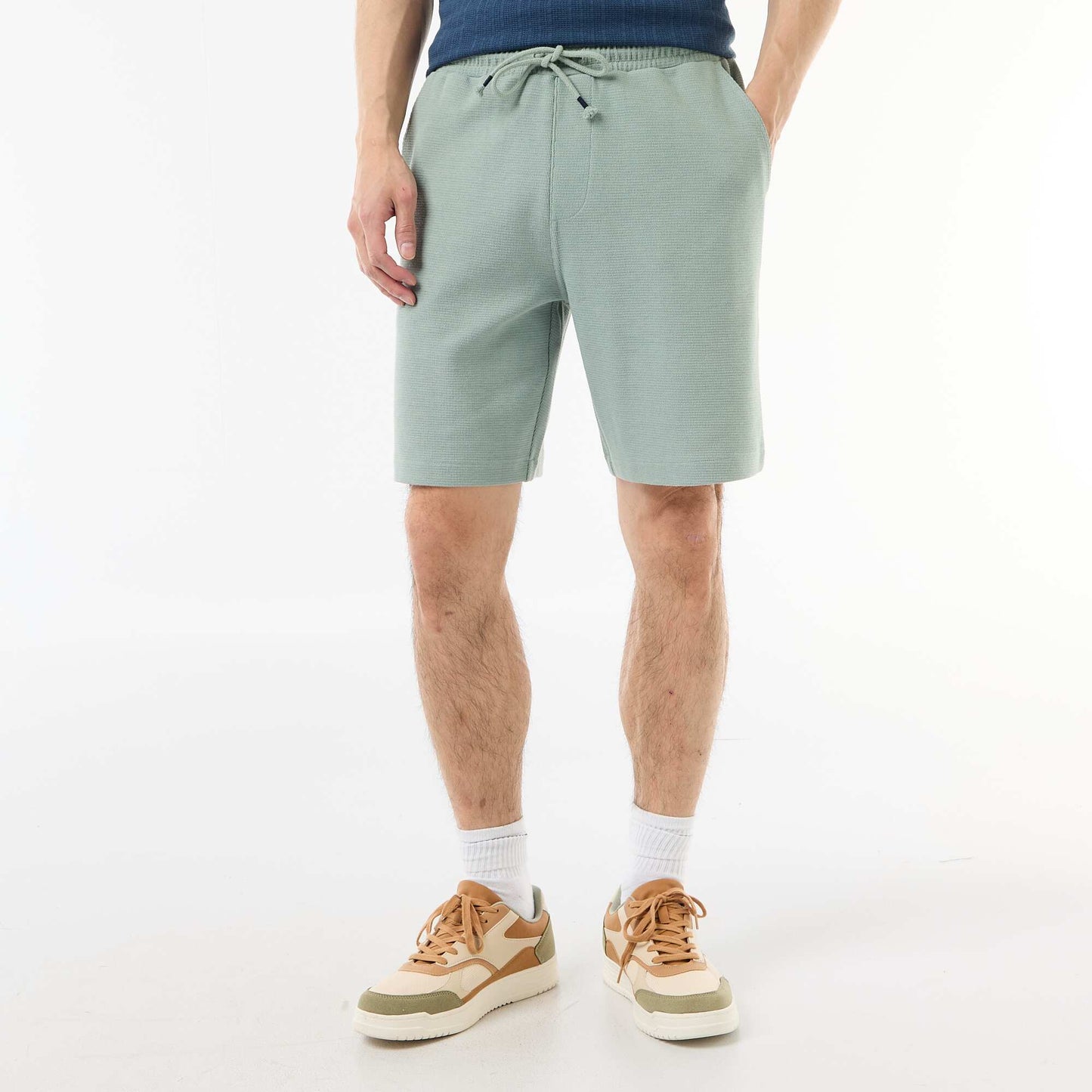 Lightweight French Terry Bermuda Shorts BLUE