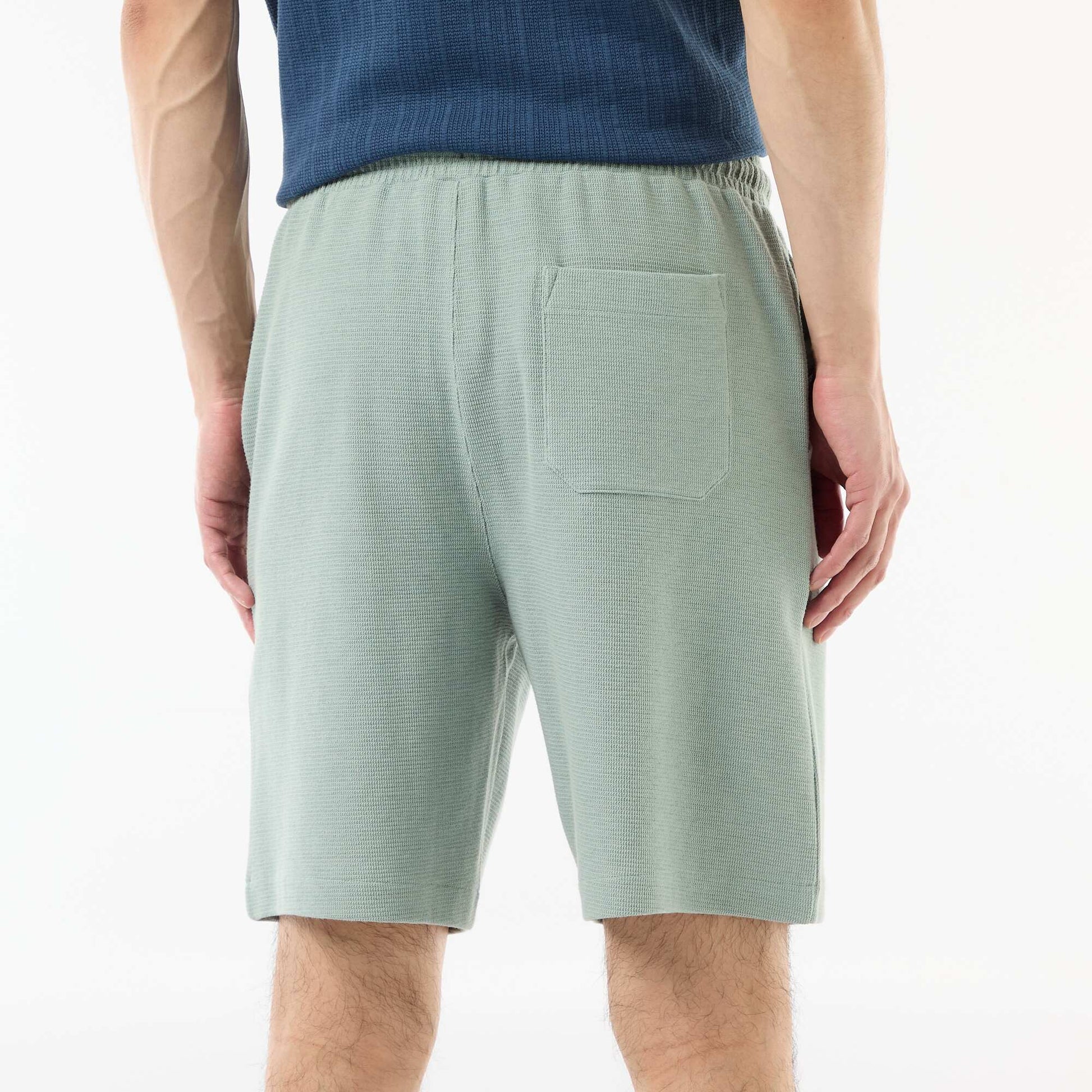 Lightweight French Terry Bermuda Shorts BLUE