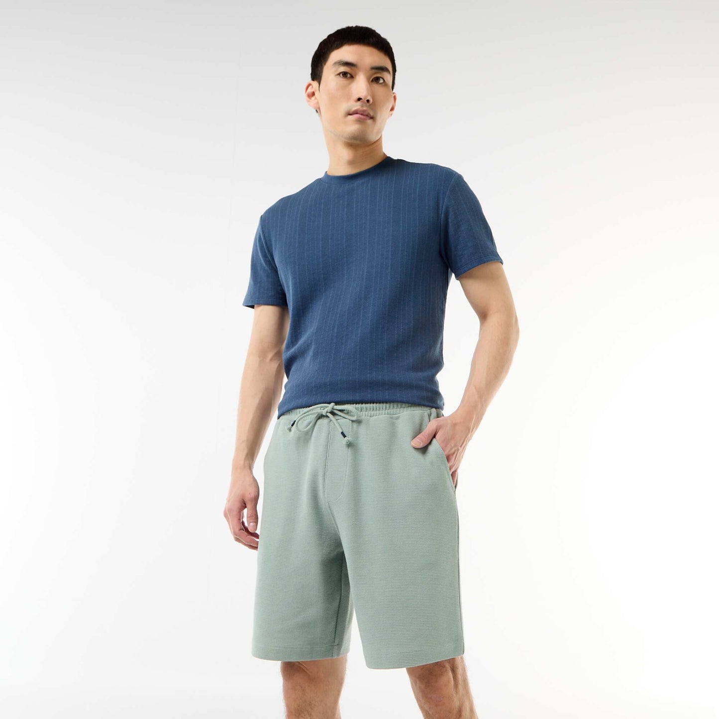 Lightweight French Terry Bermuda Shorts BLUE