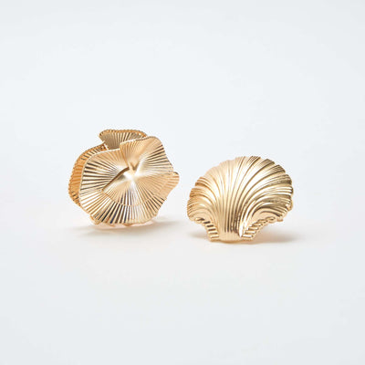 Set of 2 Gold-Tone Decorative Hair Clips YELLOW