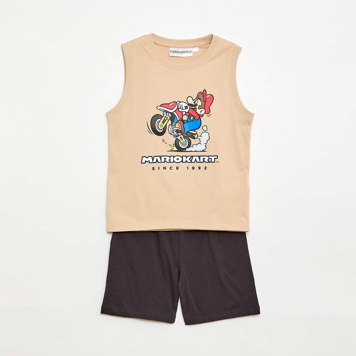 'Mario Kart' Short Pajama Set - 2 Pieces BEIGE