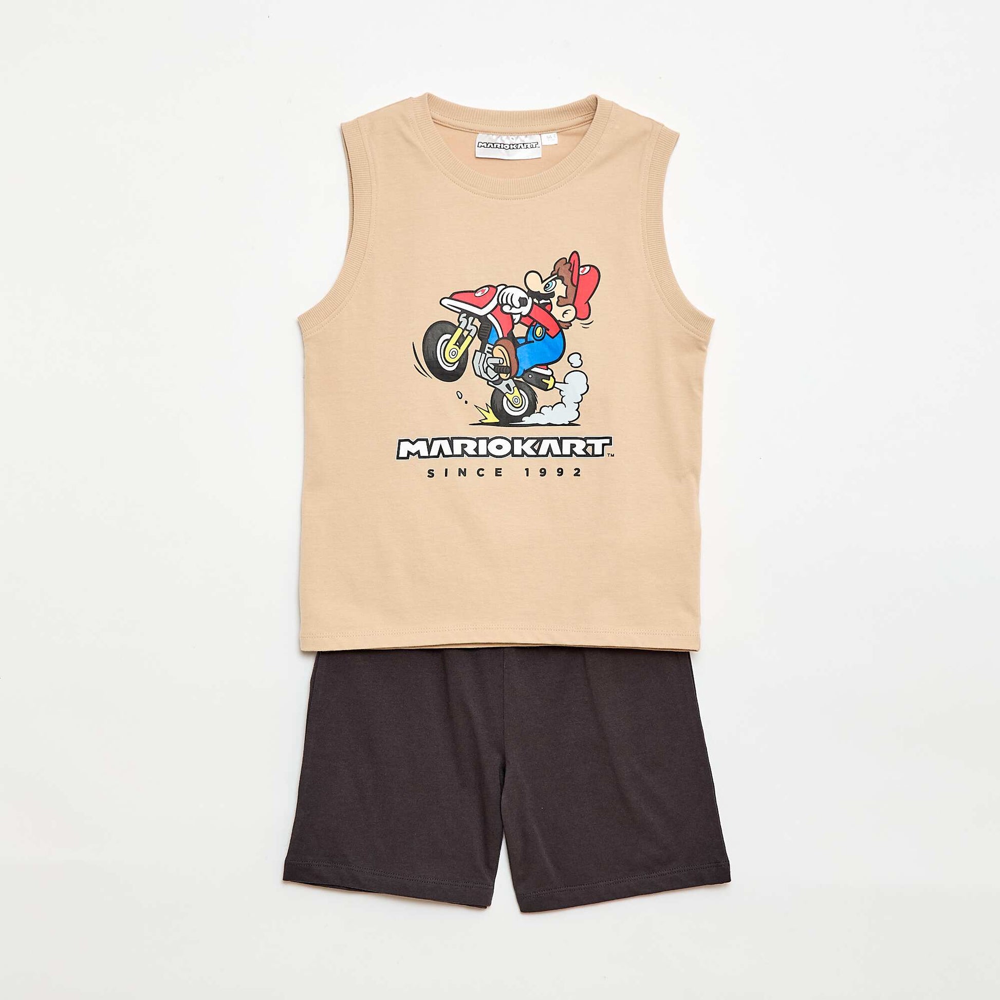 'Mario Kart' Short Pajama Set - 2 Pieces BEIGE