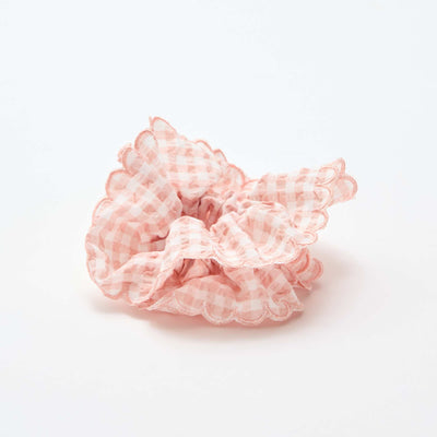 დიდი ზომის ბამბის ვარდისფერი ჩეკიანი საწმენდი