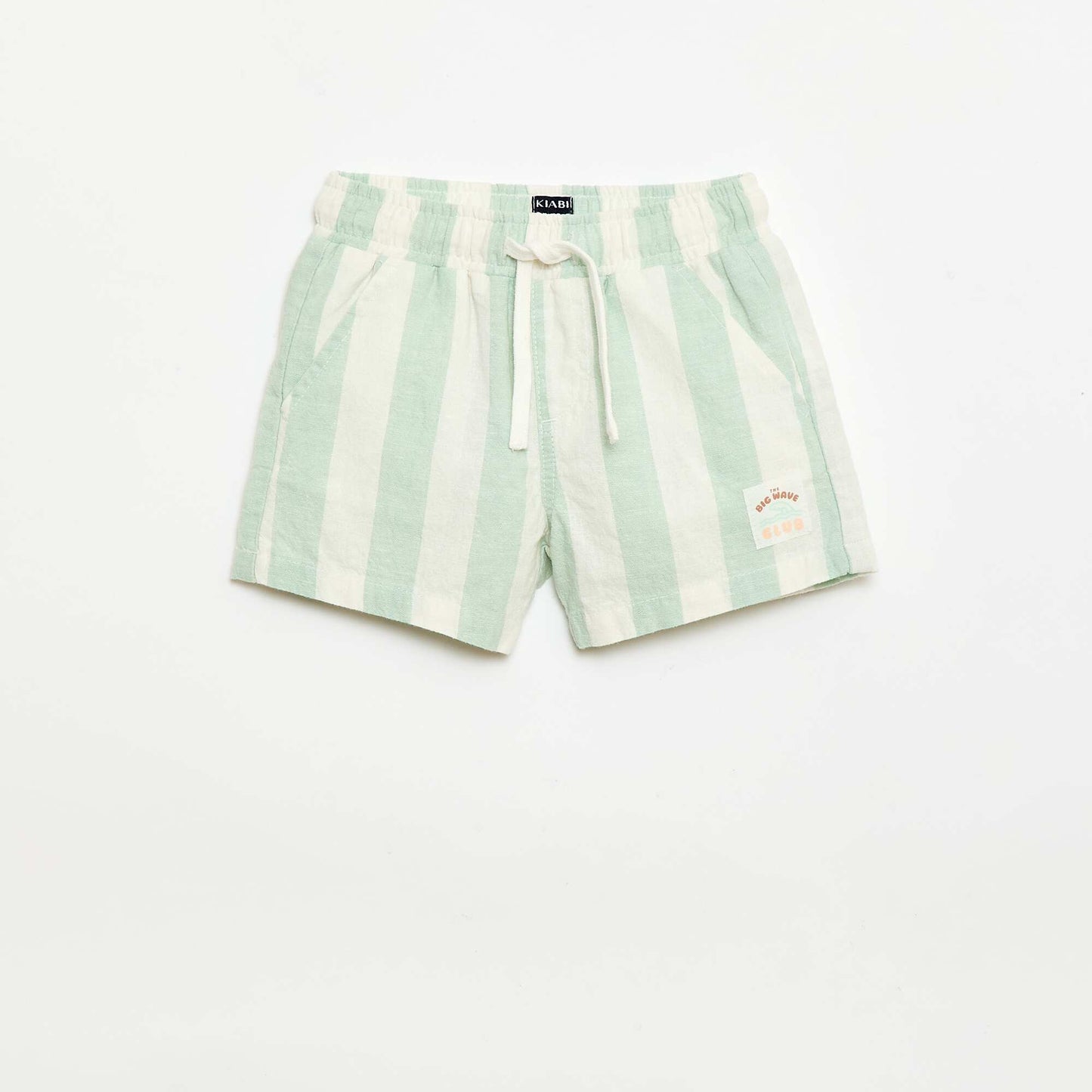 ბამბის და ტილო შორტი მწვანე