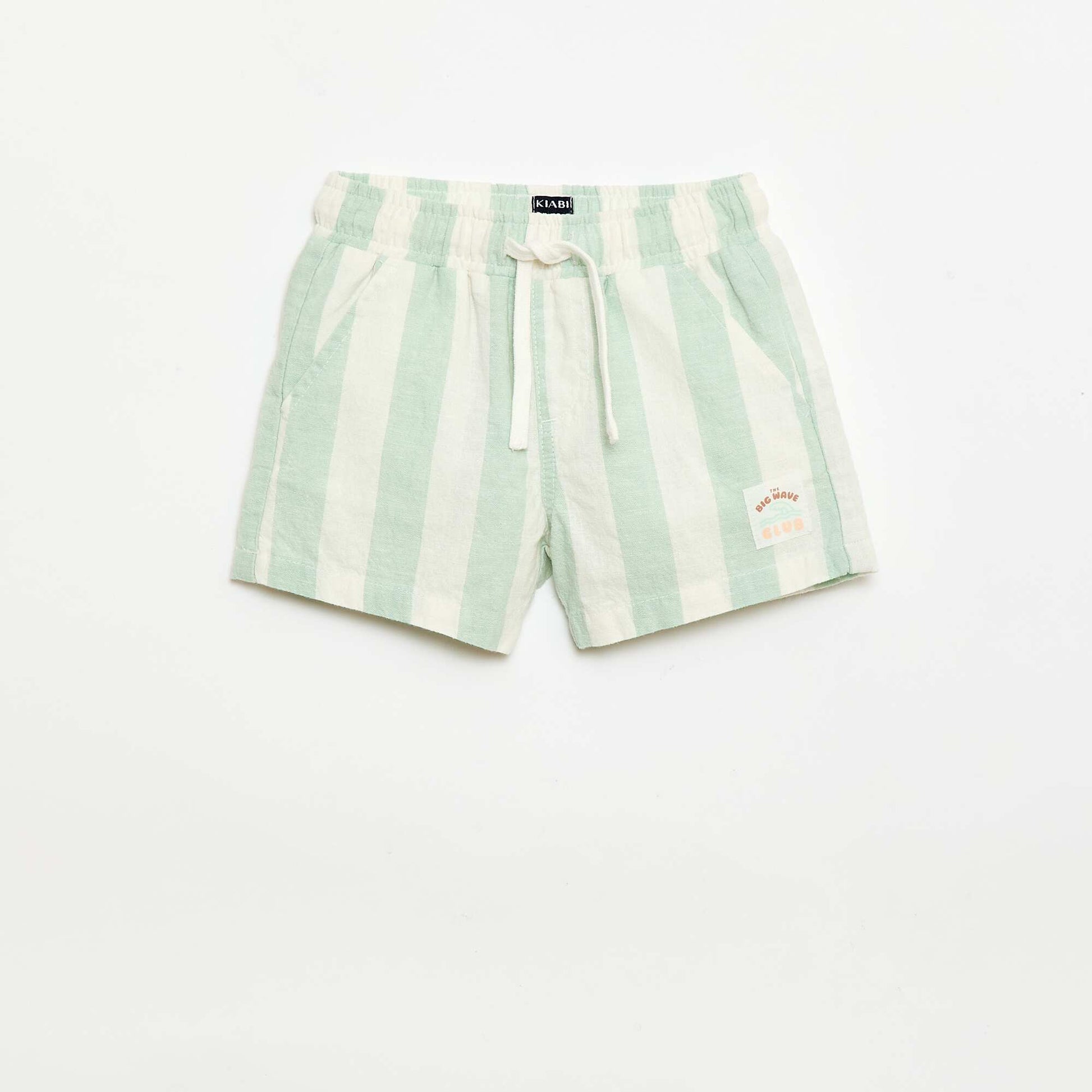 ბამბის და ტილო შორტი მწვანე