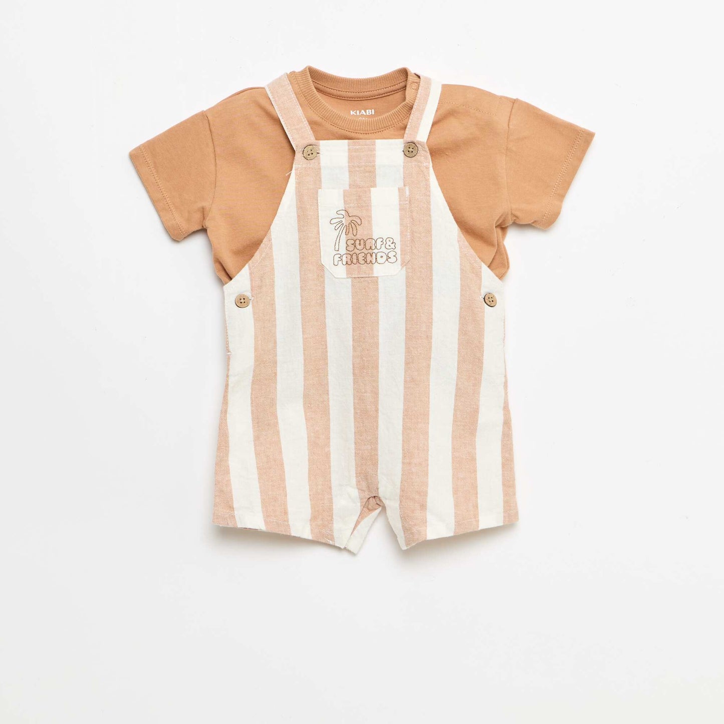 2 ცალიანი მაისური და საფენის კომპლექტი ყავისფერი