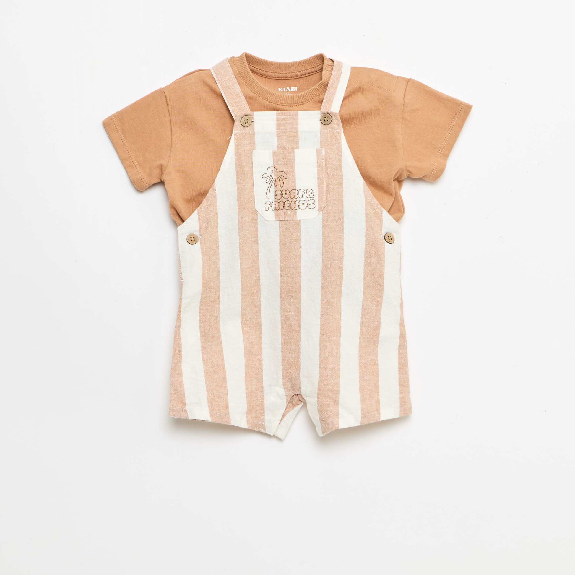 2 ცალიანი მაისური და საფენის კომპლექტი ყავისფერი