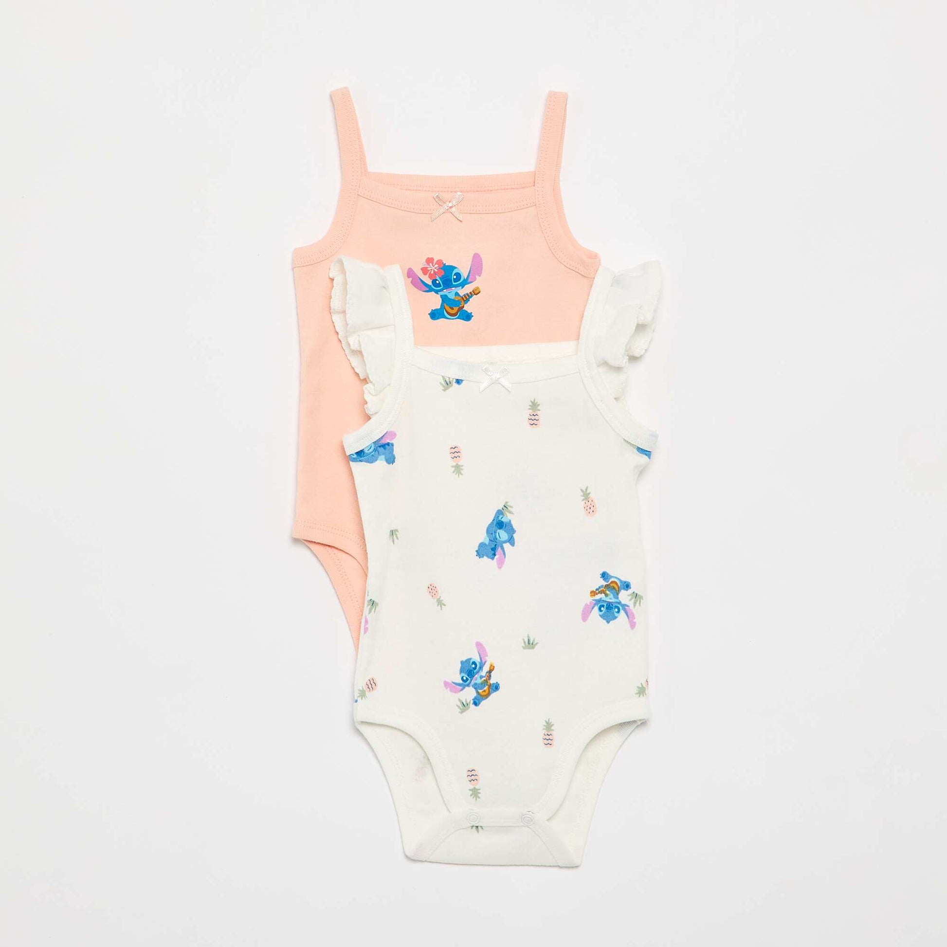 Set of 2 'Disney' Sleeveless Bodysuits WHITE
