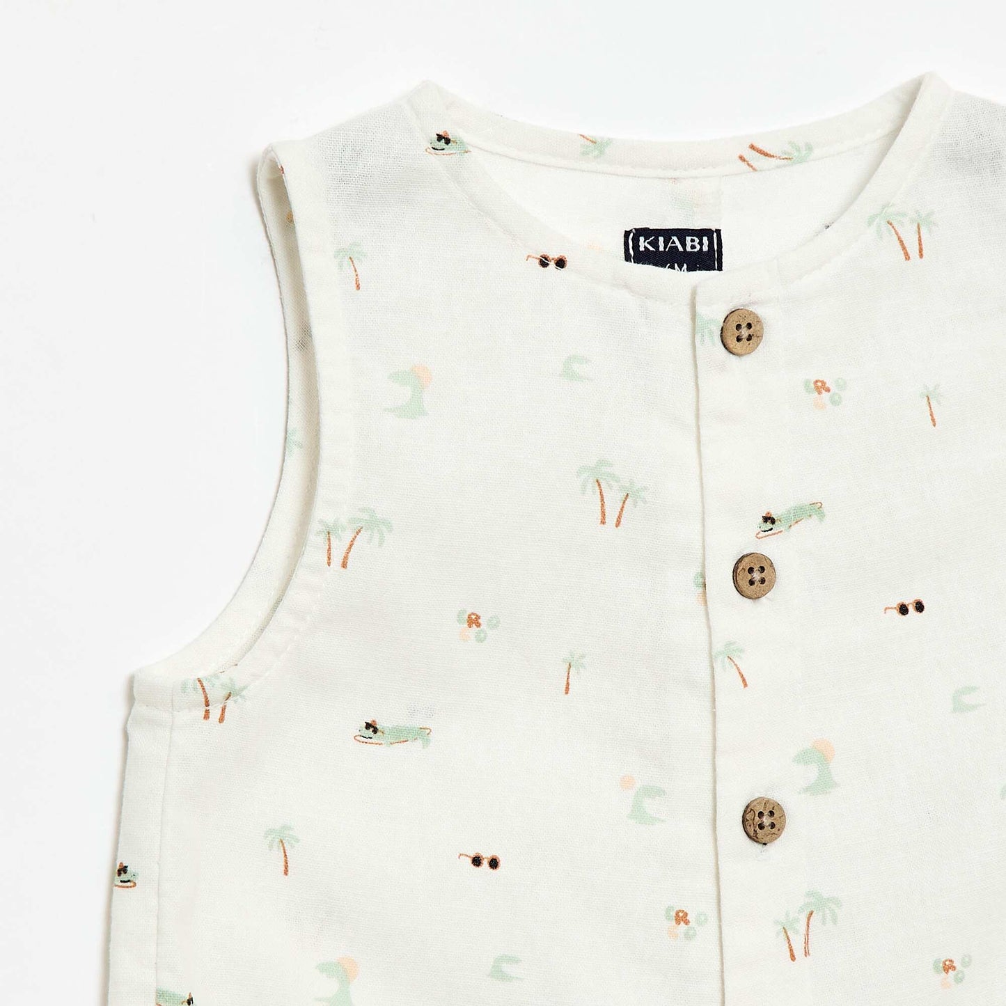 ბამბის და ტილო კომბინიზონი თეთრი