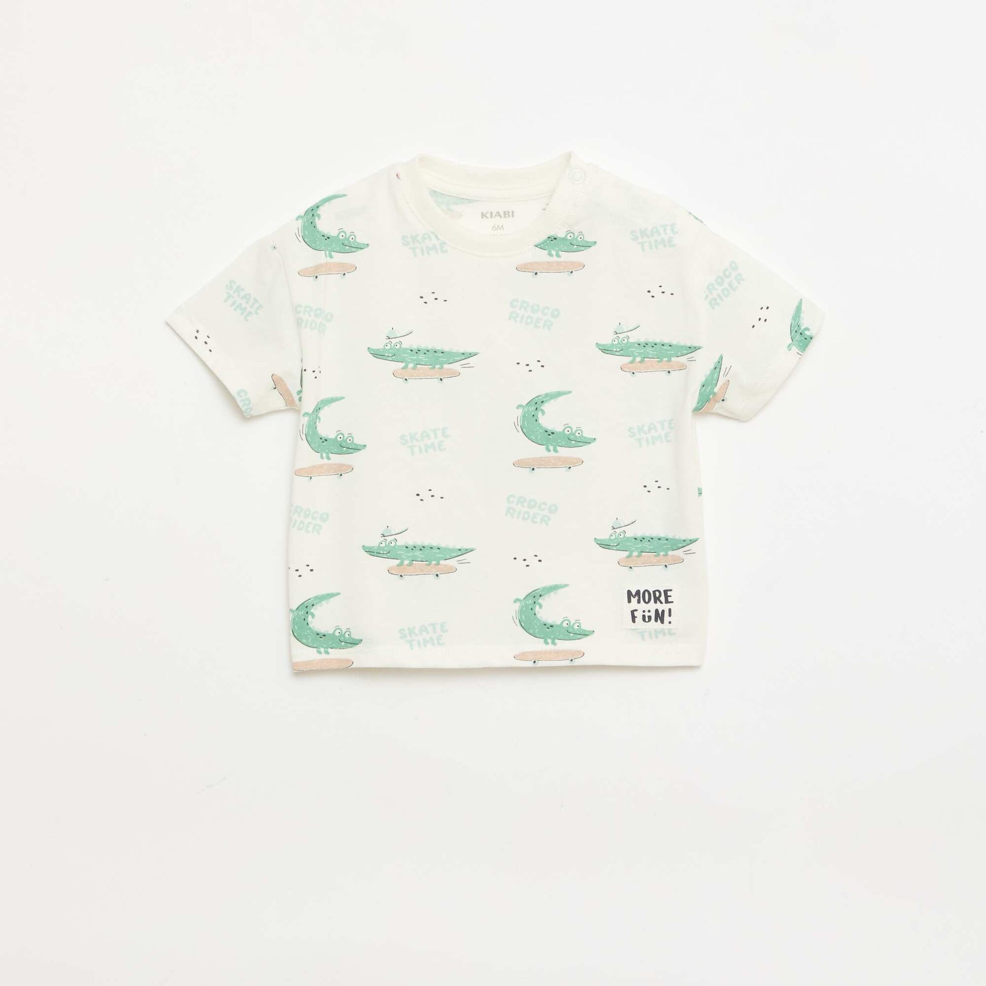 Pack of 2 Cotton Jersey Short-Sleeved T-shirts WHITE