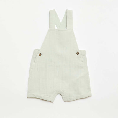 Cotton double gauze short romper BLUE