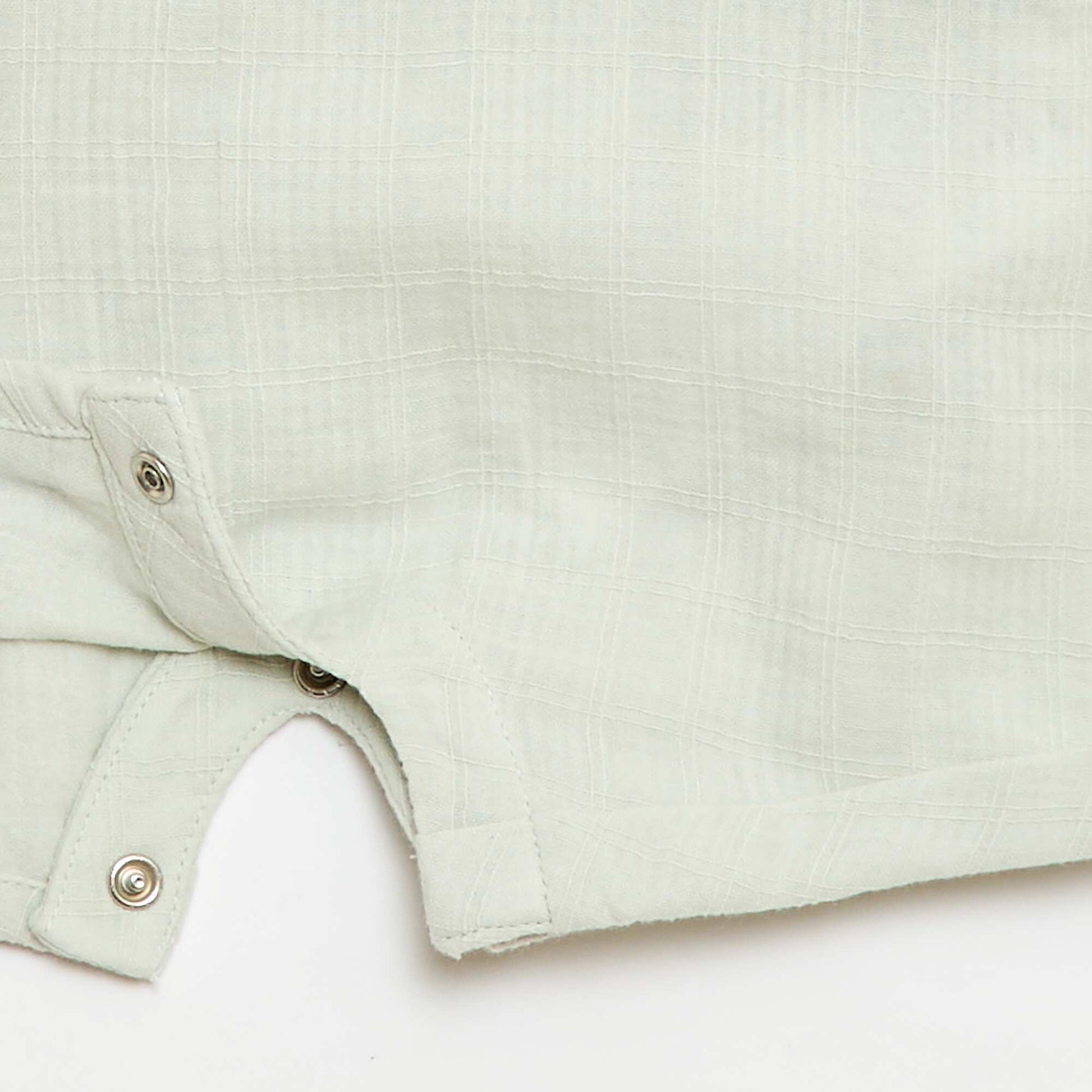 Cotton double gauze short romper BLUE