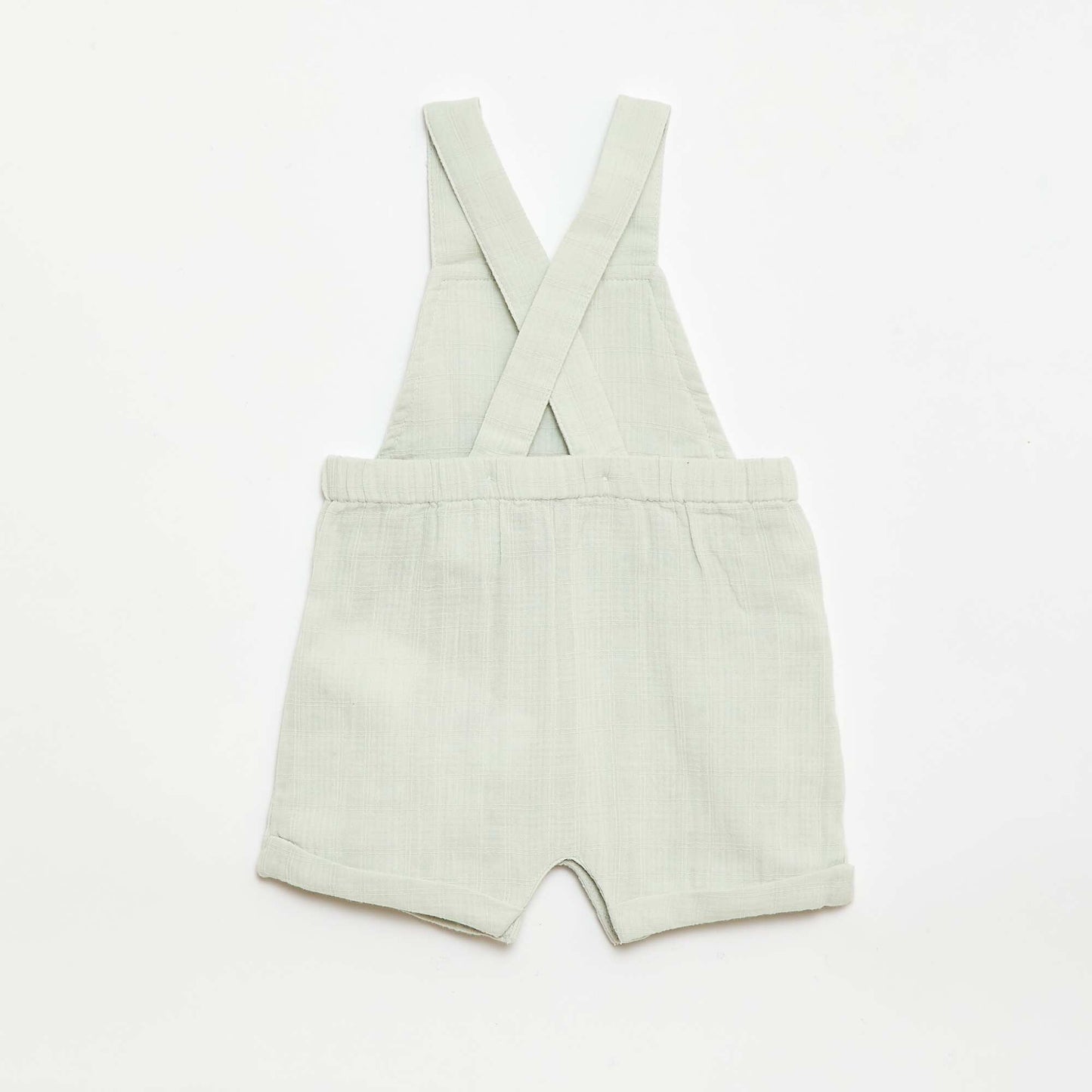 Cotton double gauze short romper BLUE