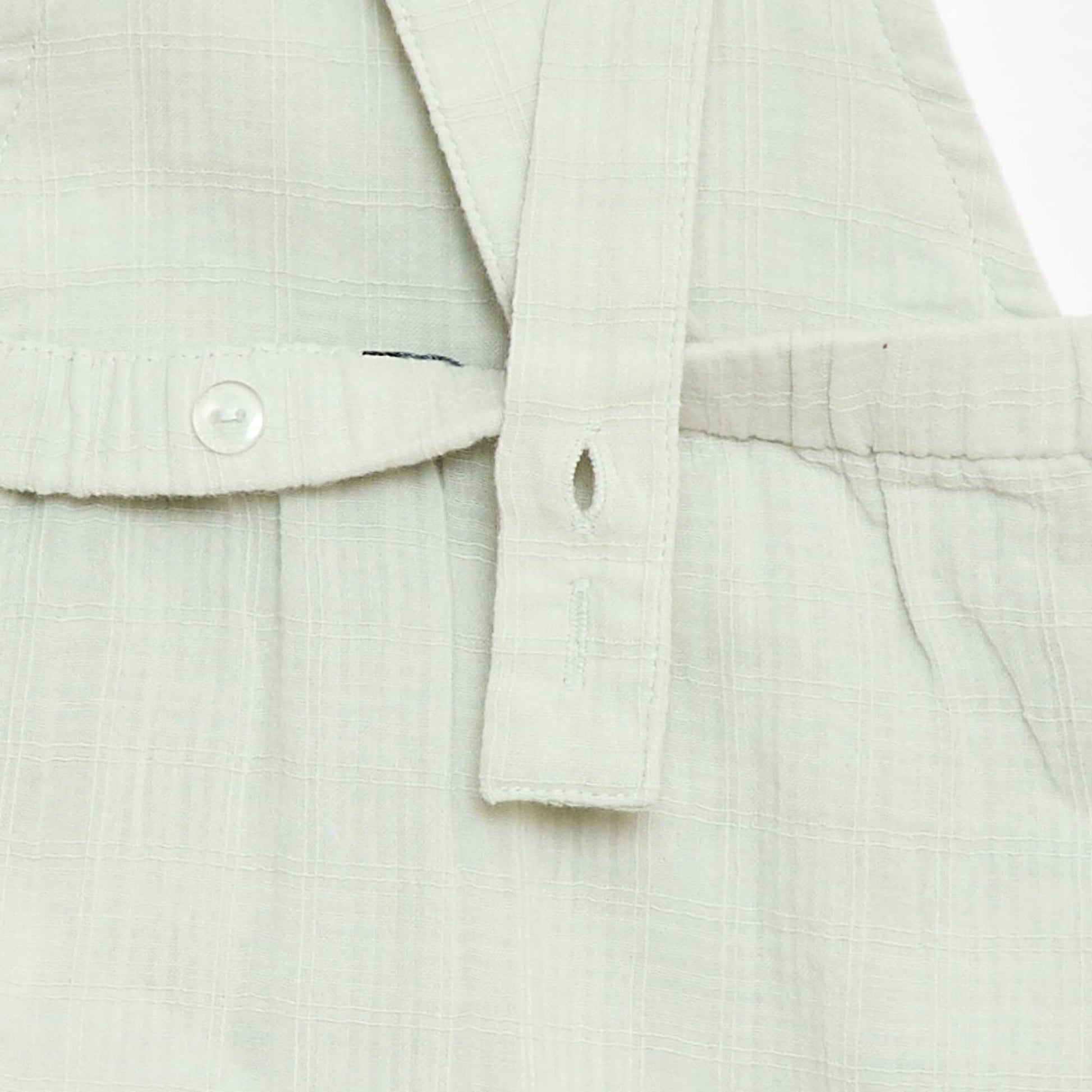 Cotton double gauze short romper BLUE