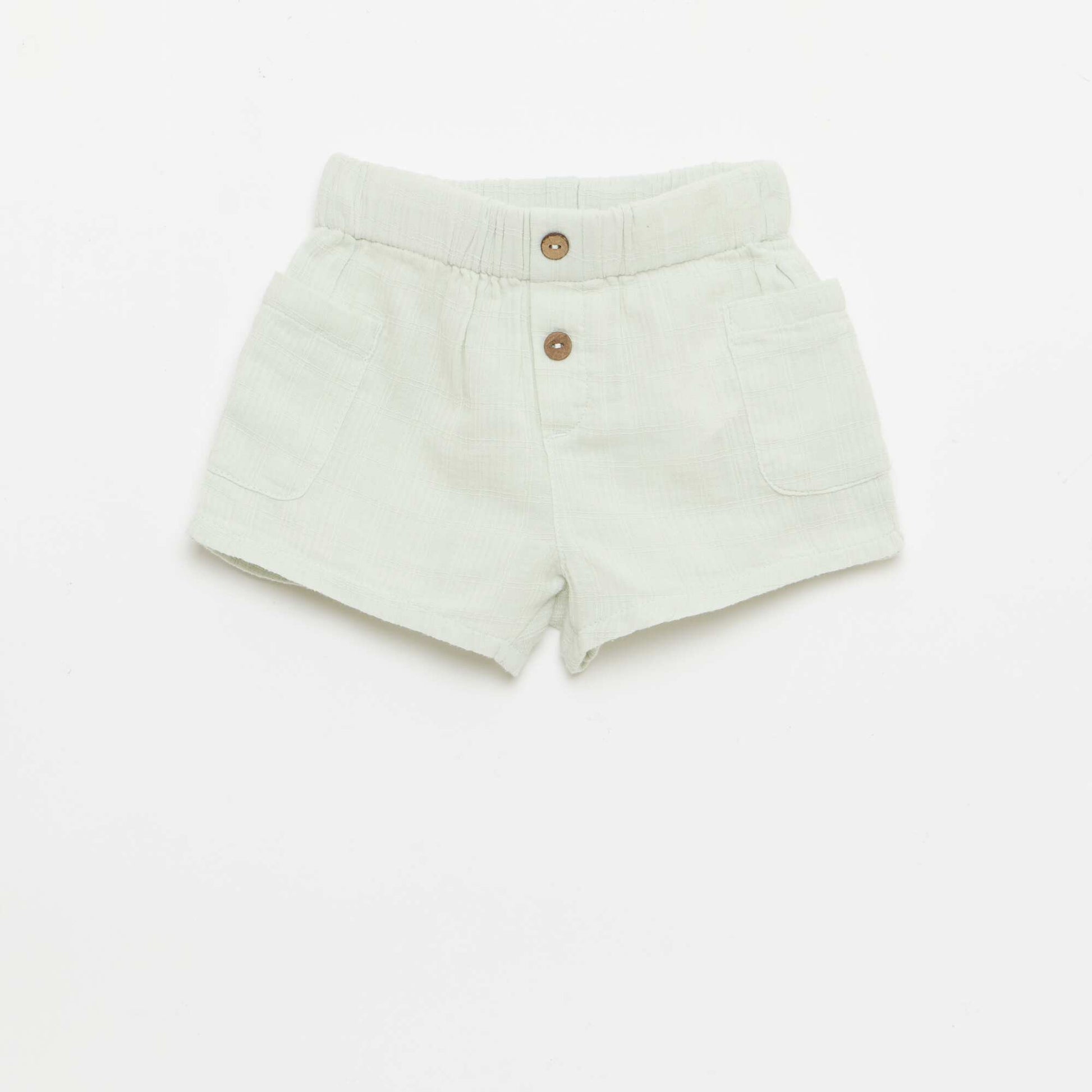 Cotton Shorts with 2 Patch Pockets BLUE