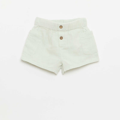 Cotton Shorts with 2 Patch Pockets BLUE