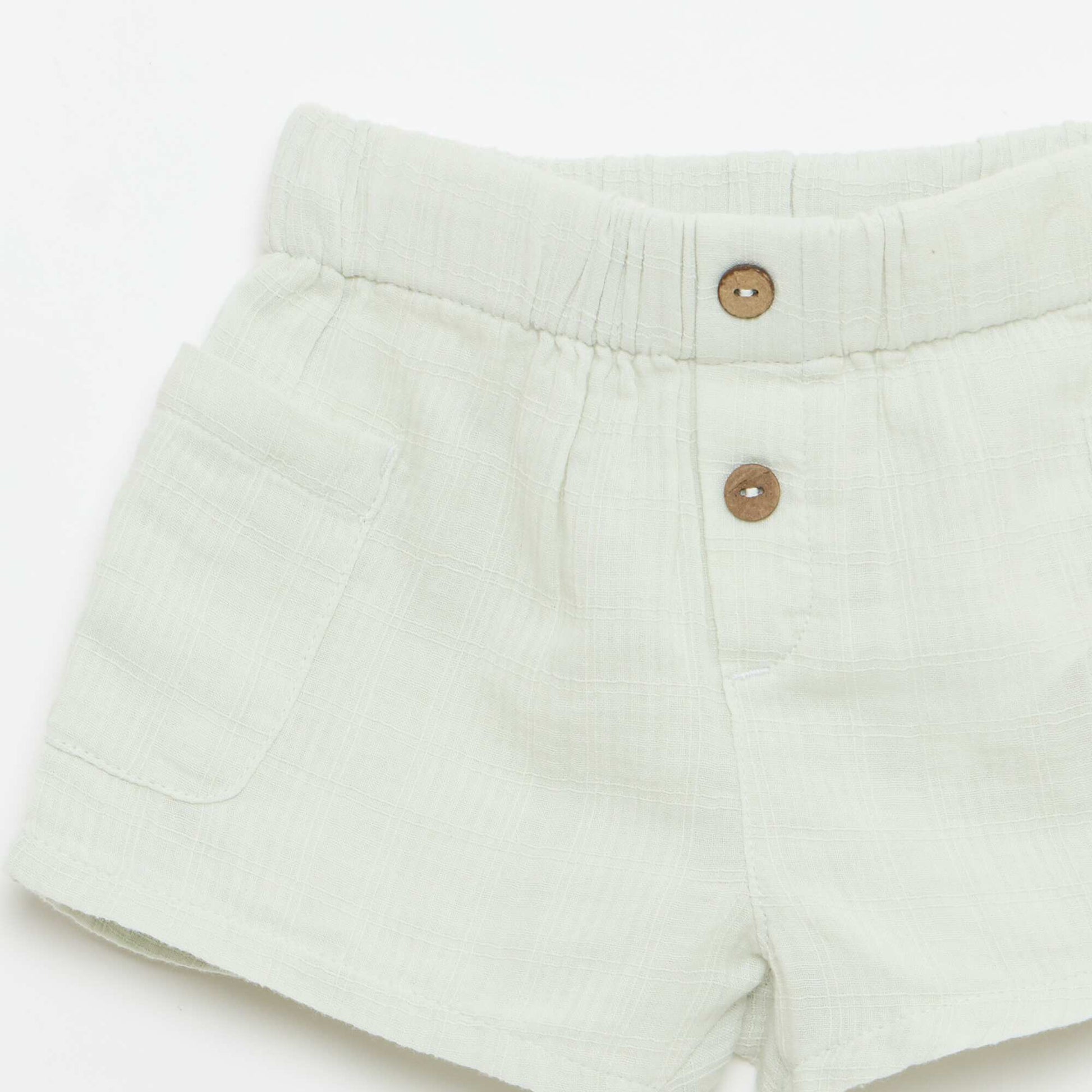 Cotton Shorts with 2 Patch Pockets BLUE