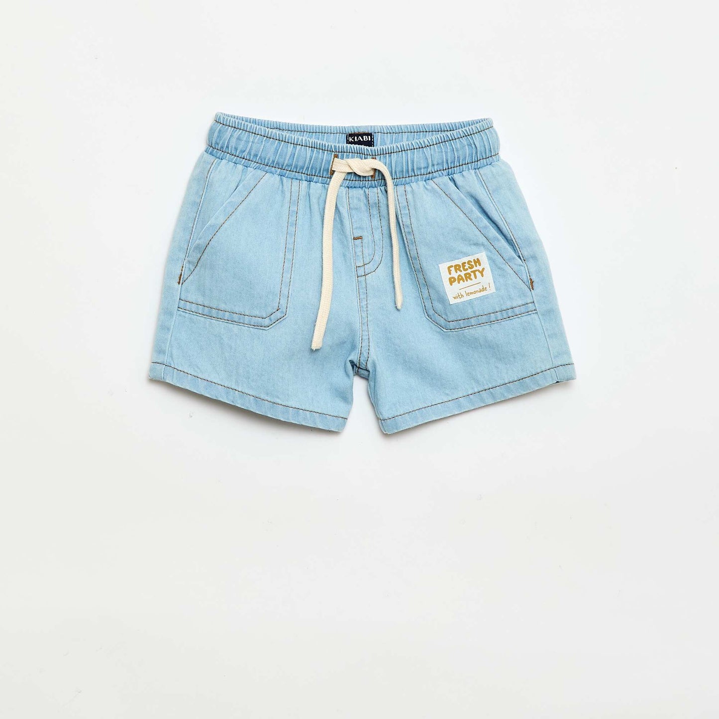 Denim shorts with 2 large pockets BLUE